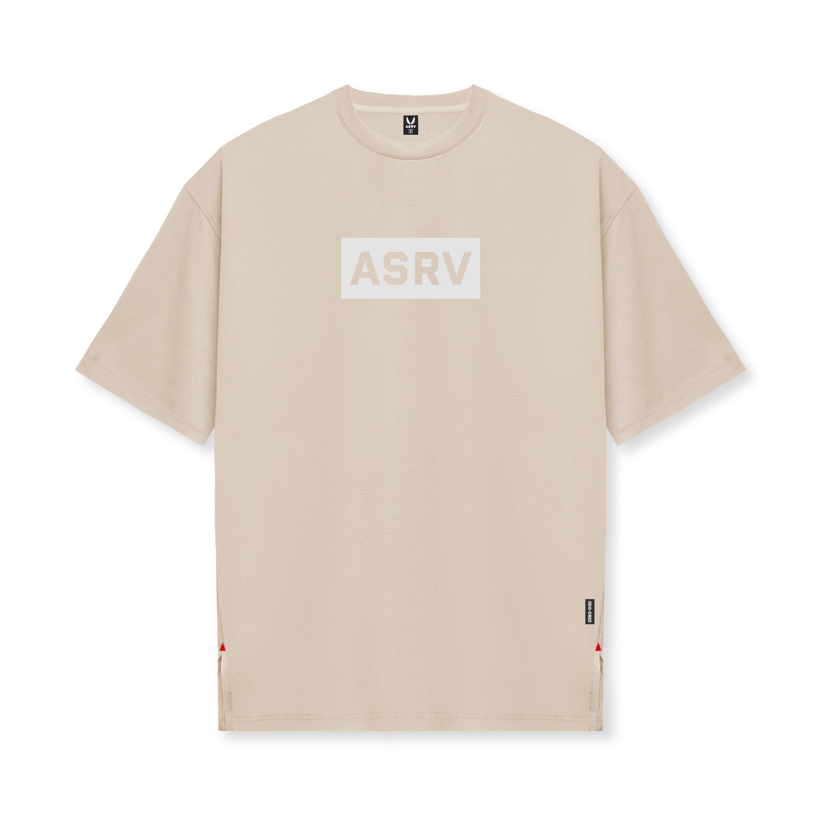 0822. AeroSilver® Oversized Tee Beige "Box Logo" | ASRV US