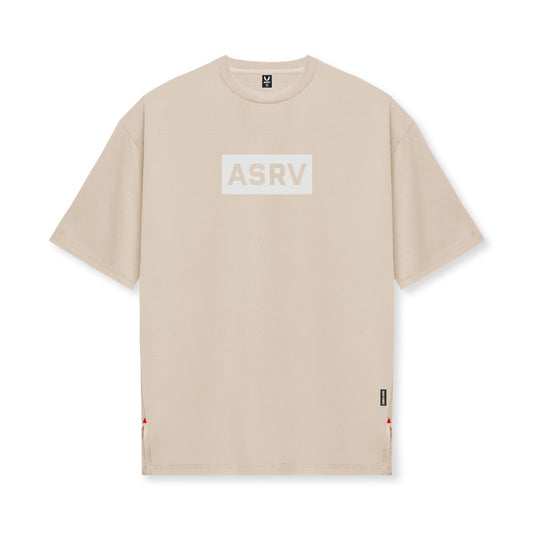0822. AeroSilver® Oversized Tee Beige "Box Logo" | ASRV US