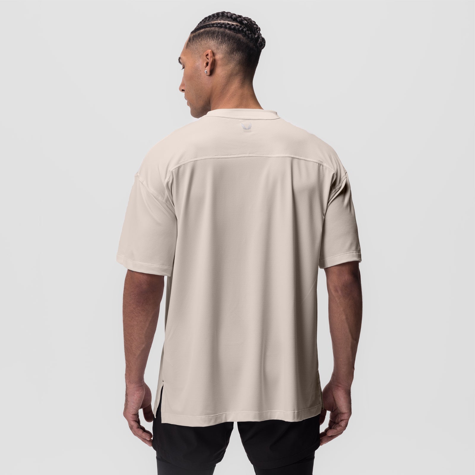 0822. AeroSilver® Oversized Tee Beige "Box Logo" | ASRV US