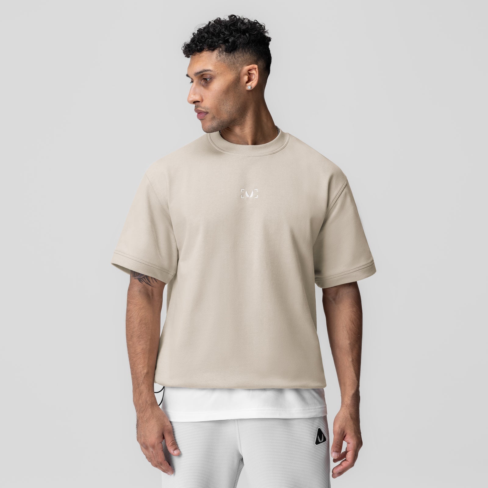 1026. Herringbone Terry Oversized Cinch Tee Chai | ASRV for sale
