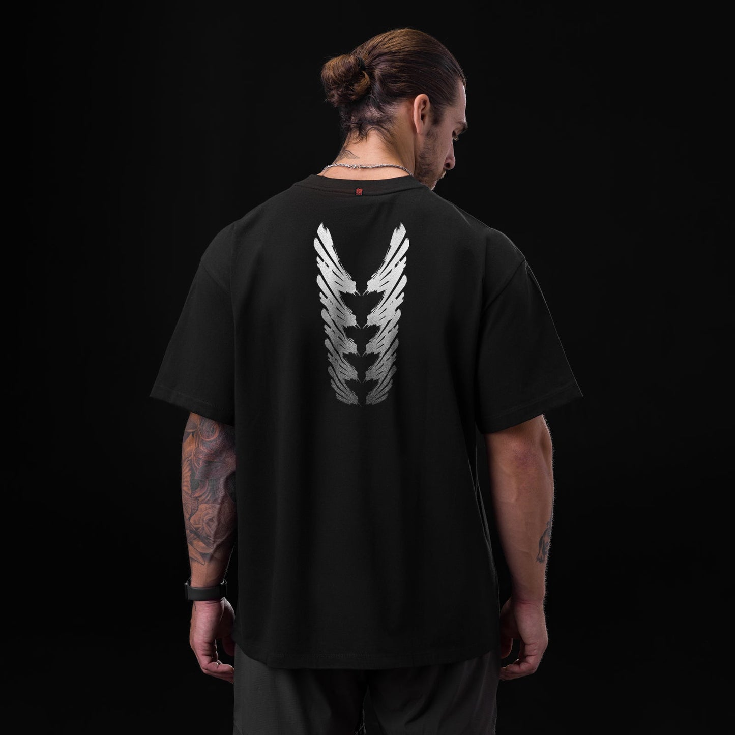 0797. Tech Essential™ Relaxed Tee Black "Brush Stroke" | ASRV discount