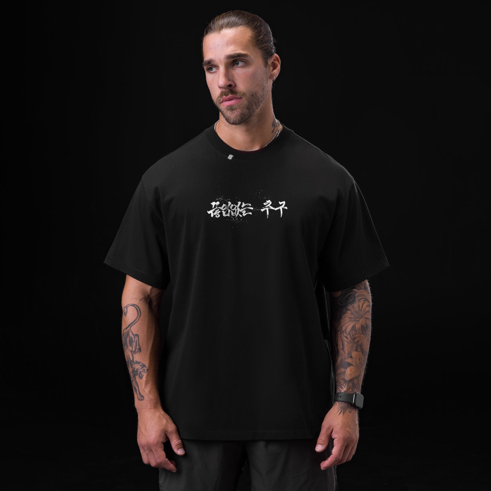 0797. Tech Essential™ Relaxed Tee Black "Brush Stroke" | ASRV discount