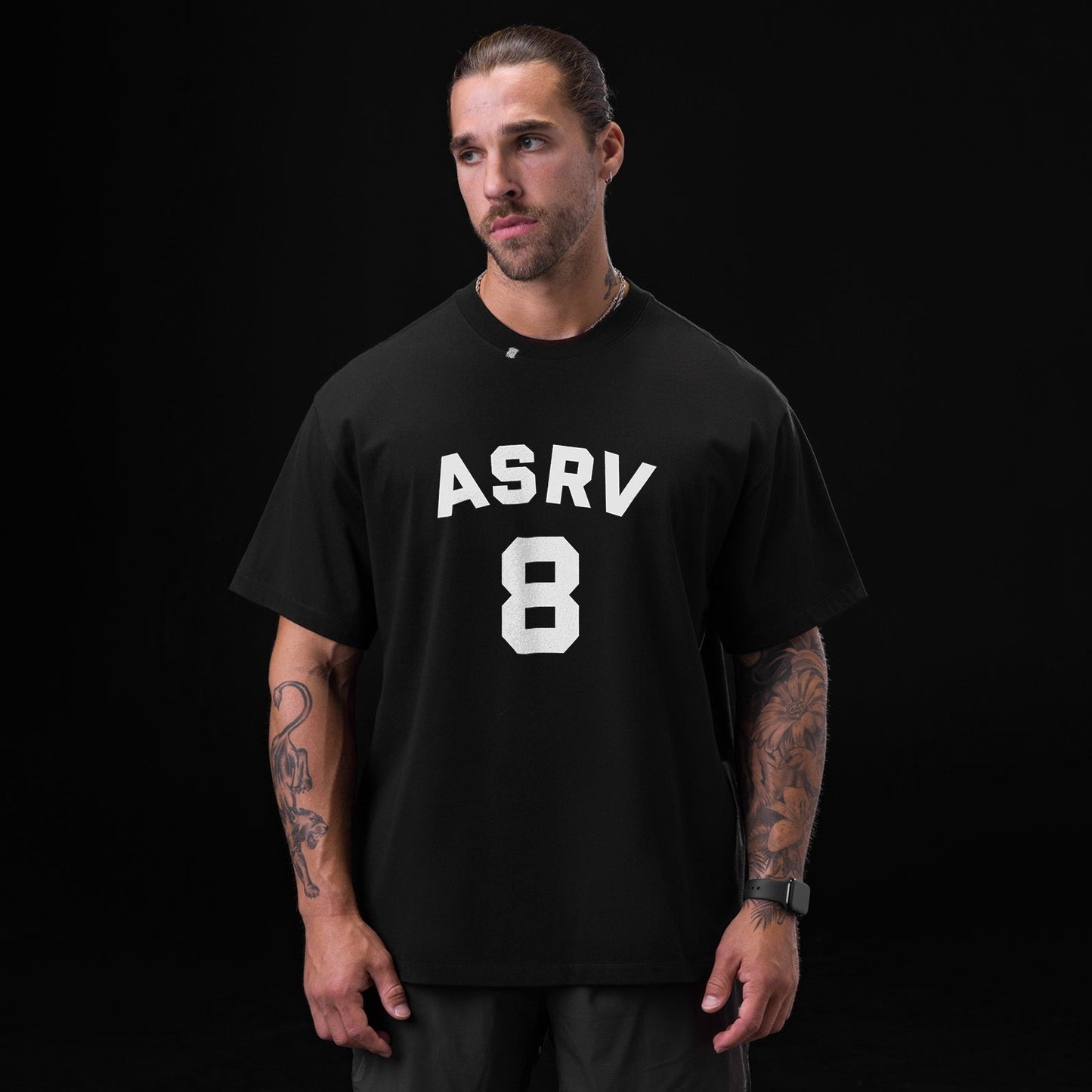 0797. Tech Essential™ Relaxed Tee Black "ASRV 8" | ASRV Discount