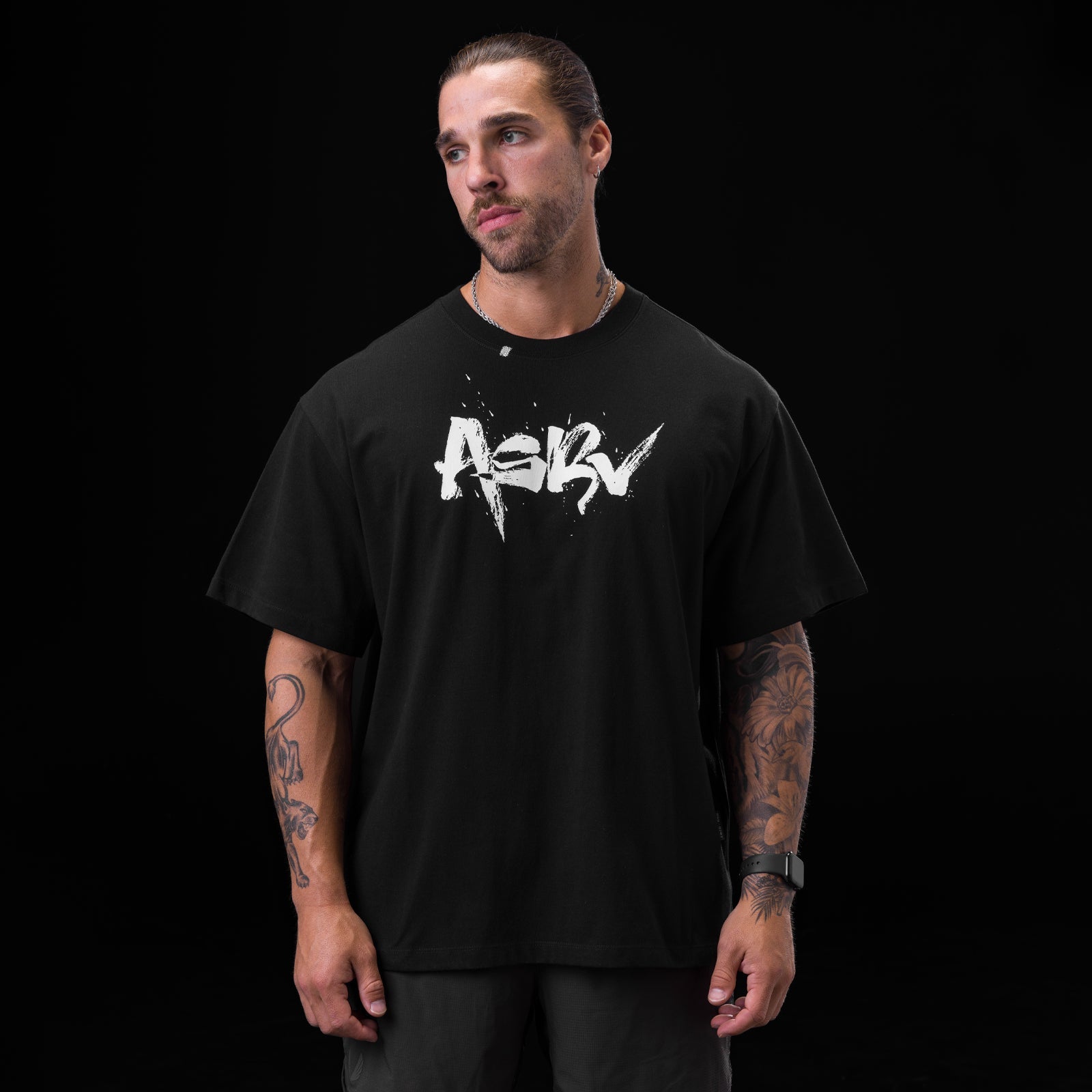 0797. Tech Essential™ Relaxed Tee Black "Koi" | ASRV US