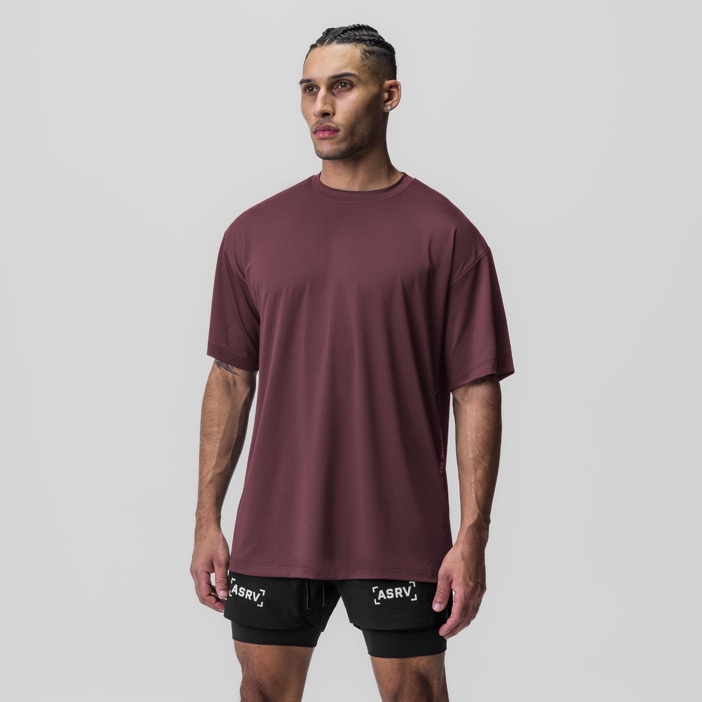 0822. AeroSilver® Oversized Tee Plum | ASRV discount