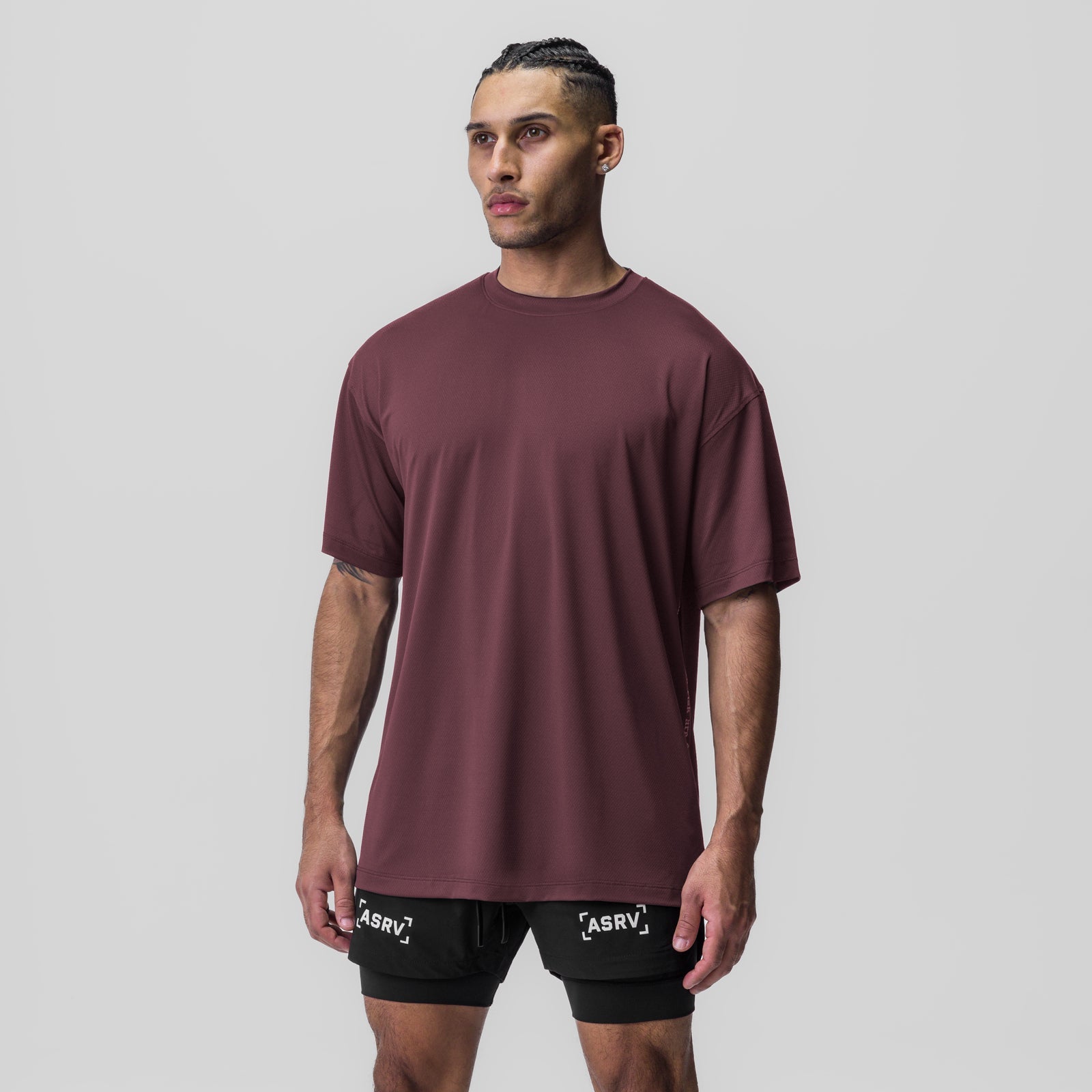 0822. AeroSilver® Oversized Tee Plum | ASRV discount