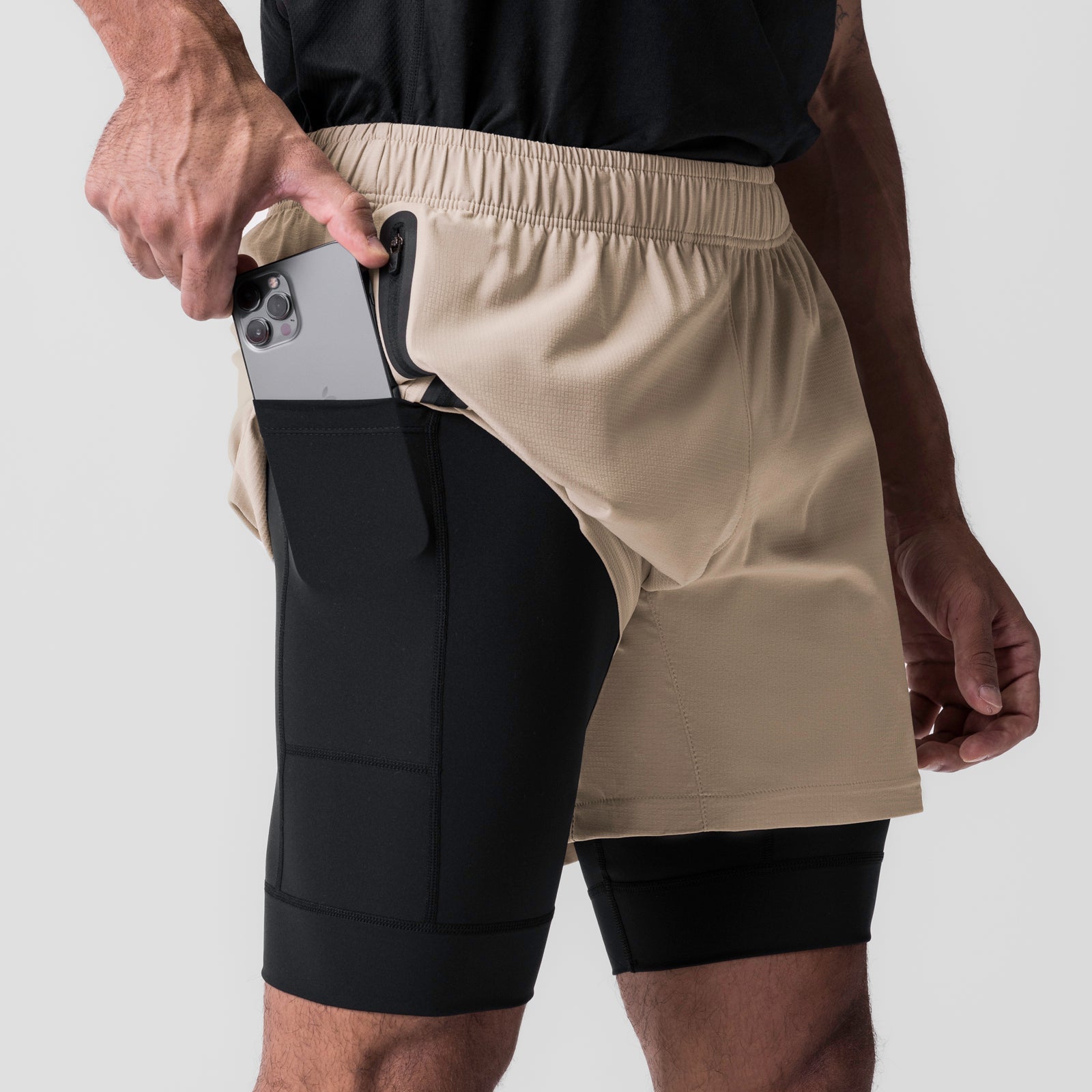 0784. Ultralite™ 6" Liner Short Beige/Black | ASRV discount