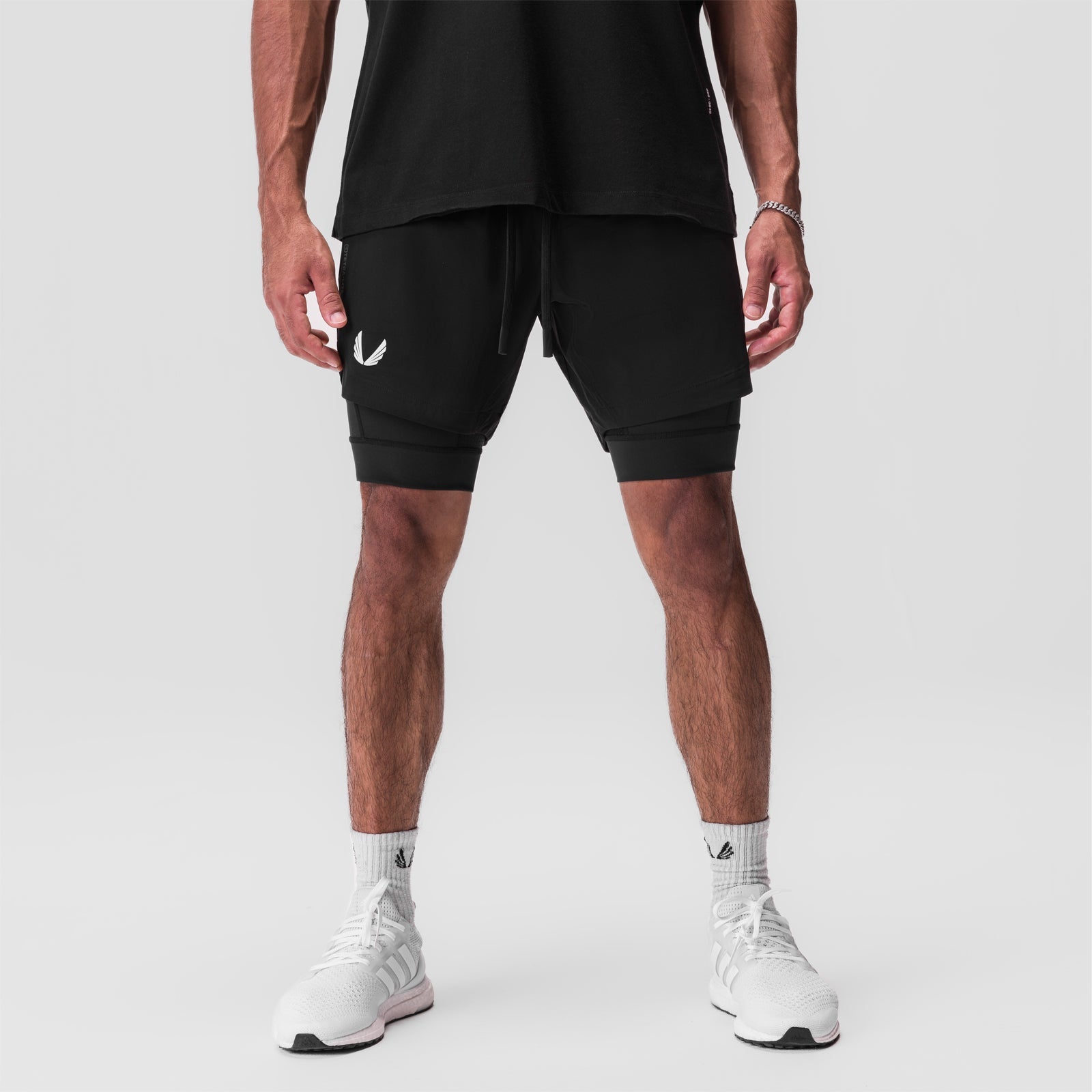 0866. Tetra-Lite® 7" Liner Short Black/Black/ White "Wings" | ASRV US