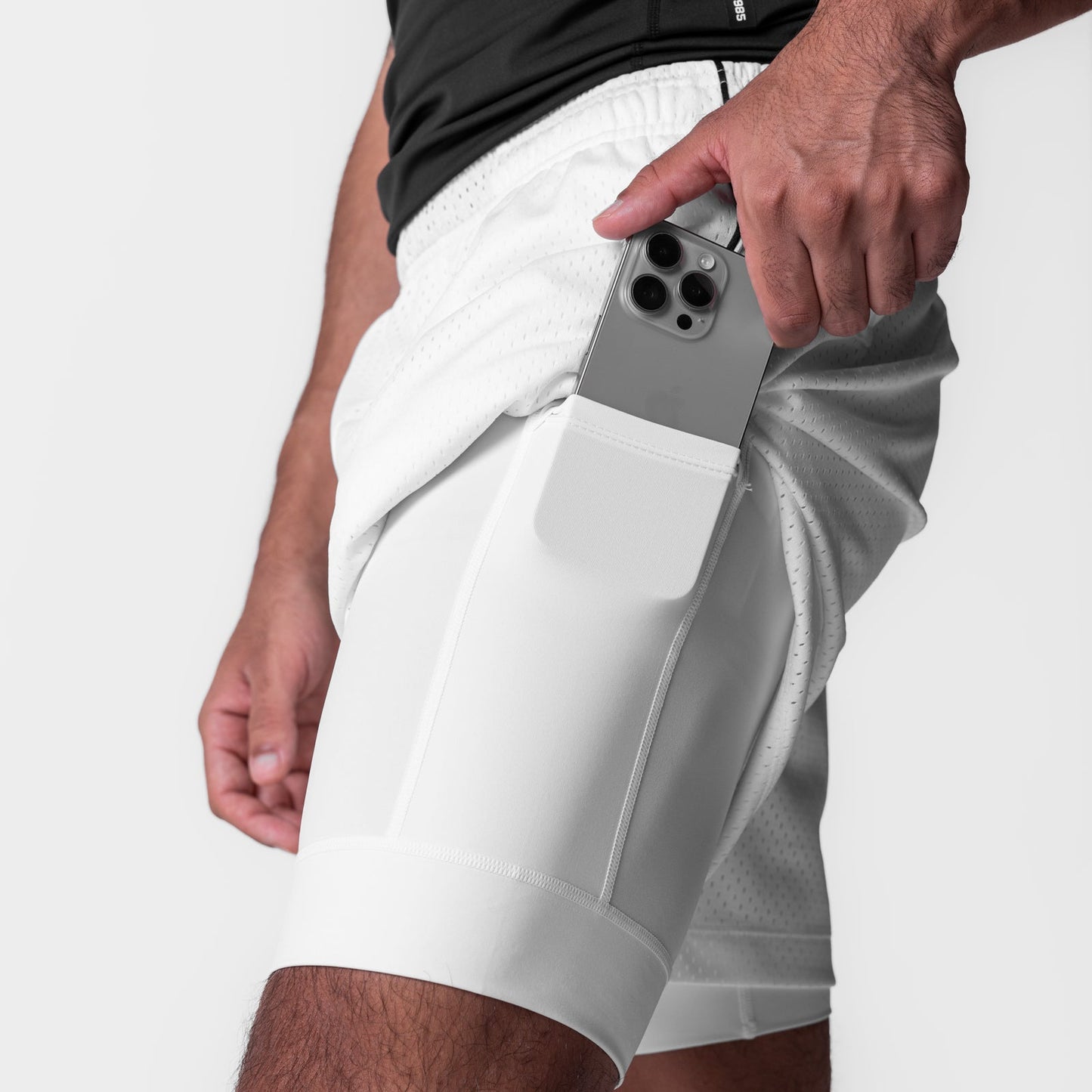 0991. Ion-Mesh 5" Liner Short White | ASRV for sale