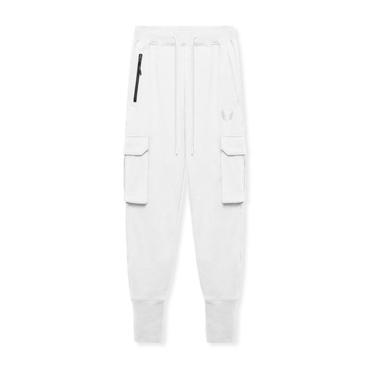 0654. Tech-Terry™ Cargo High Rib Jogger White | ASRV Online
