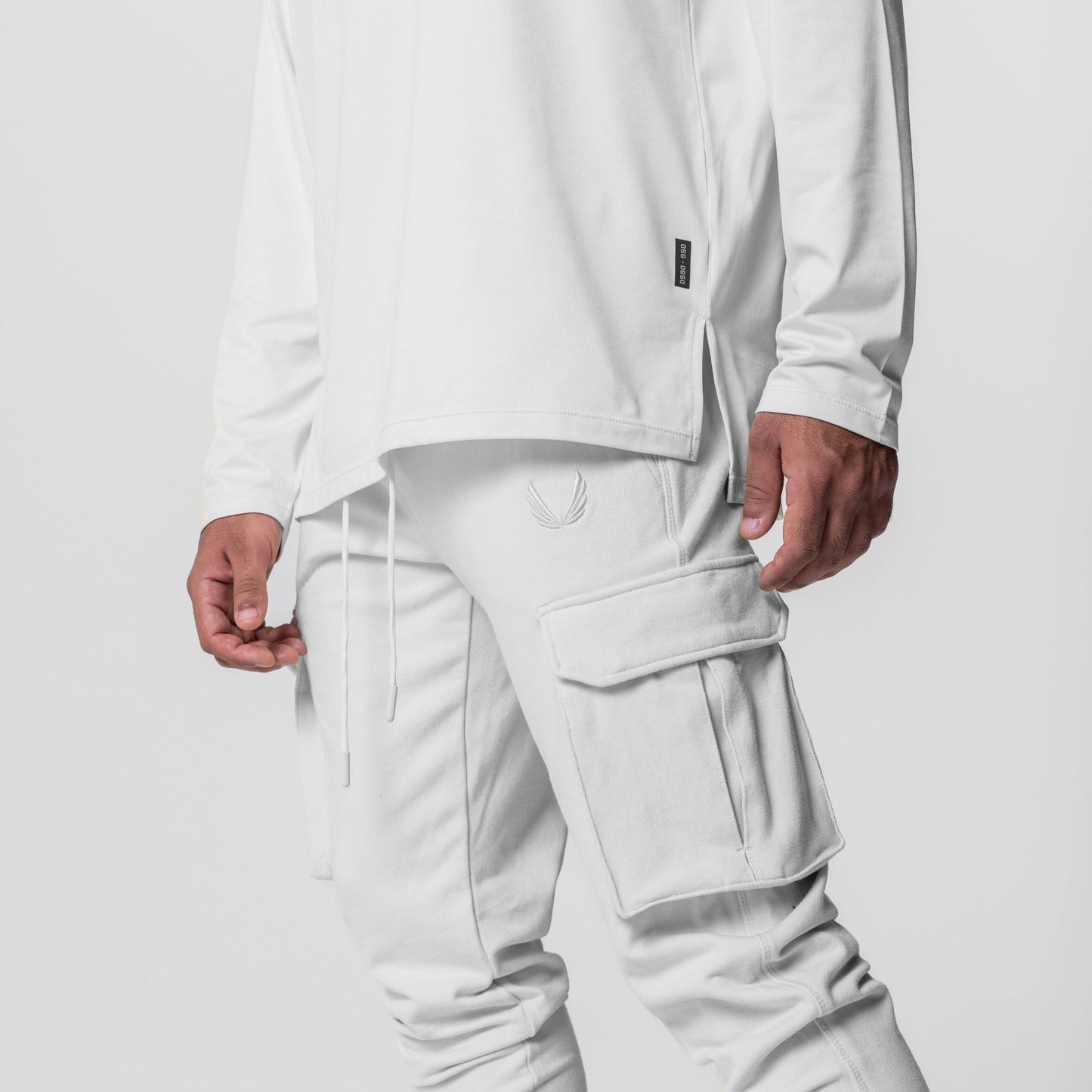 0654. Tech-Terry™ Cargo High Rib Jogger White | ASRV Online