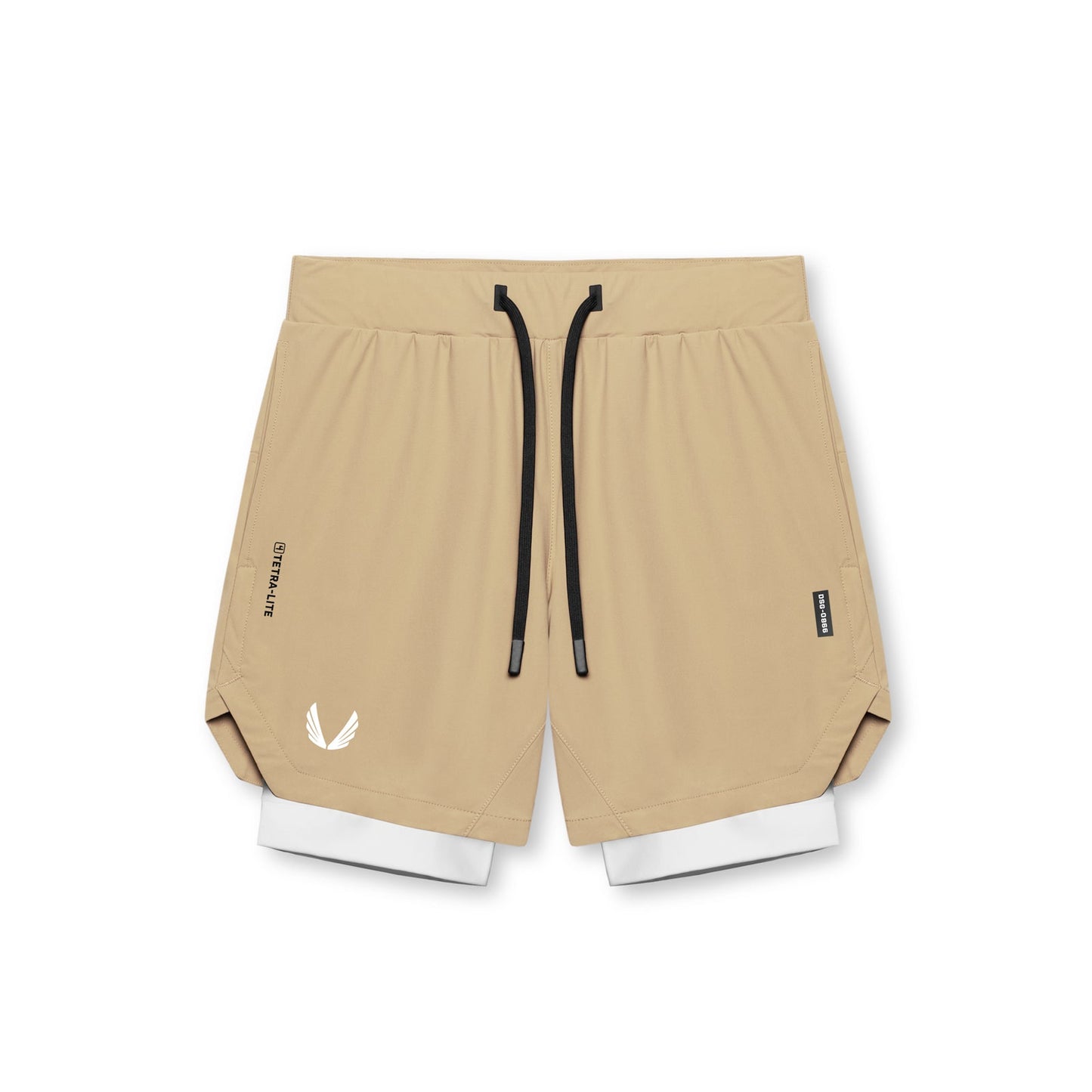0866. Tetra-Lite® 7" Liner Short Khaki/ White / White "Wings" | ASRV Discount