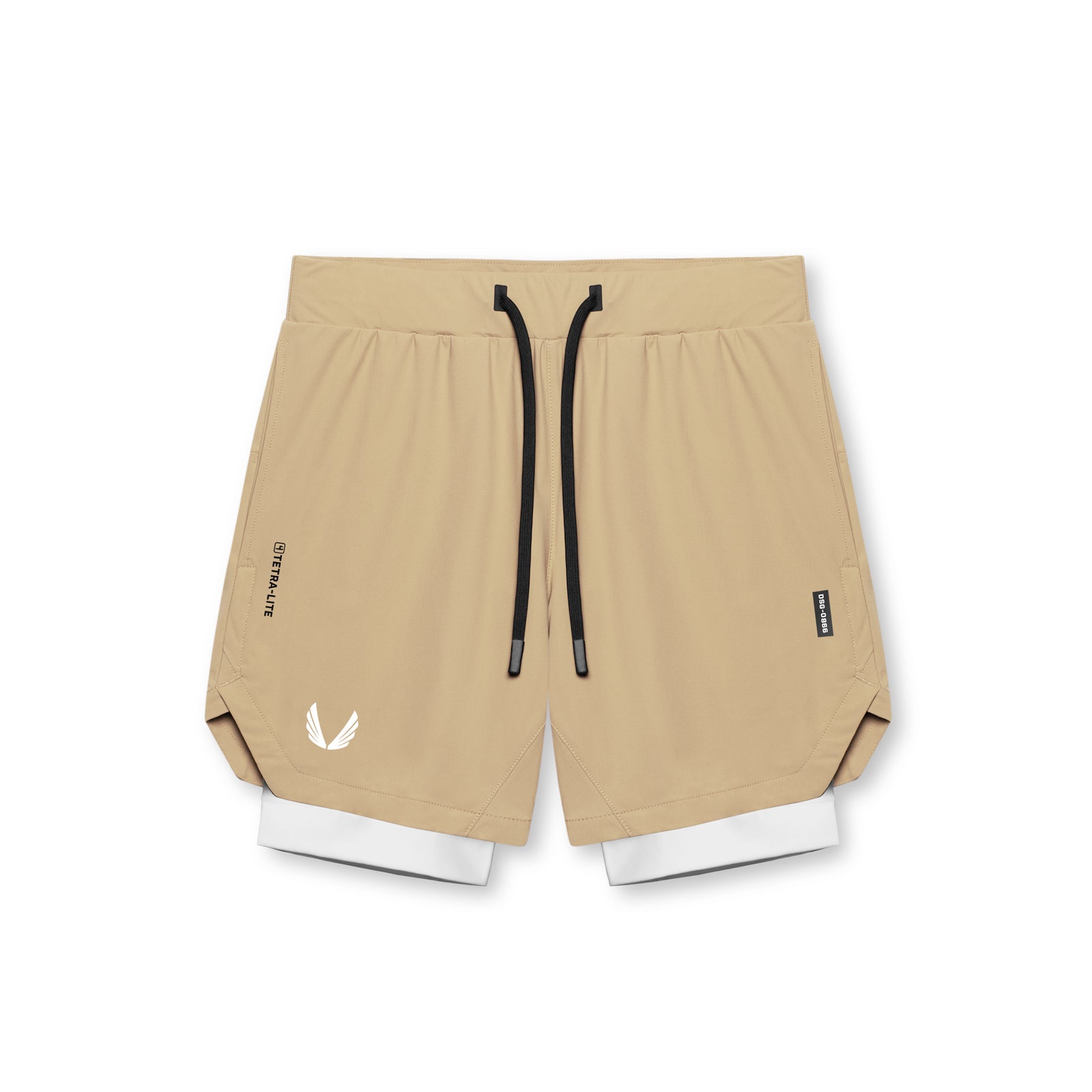 0866. Tetra-Lite® 7" Liner Short Khaki/ White / White "Wings" | ASRV Discount