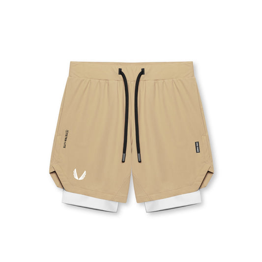 0866. Tetra-Lite® 7" Liner Short Khaki/ White / White "Wings" | ASRV Discount