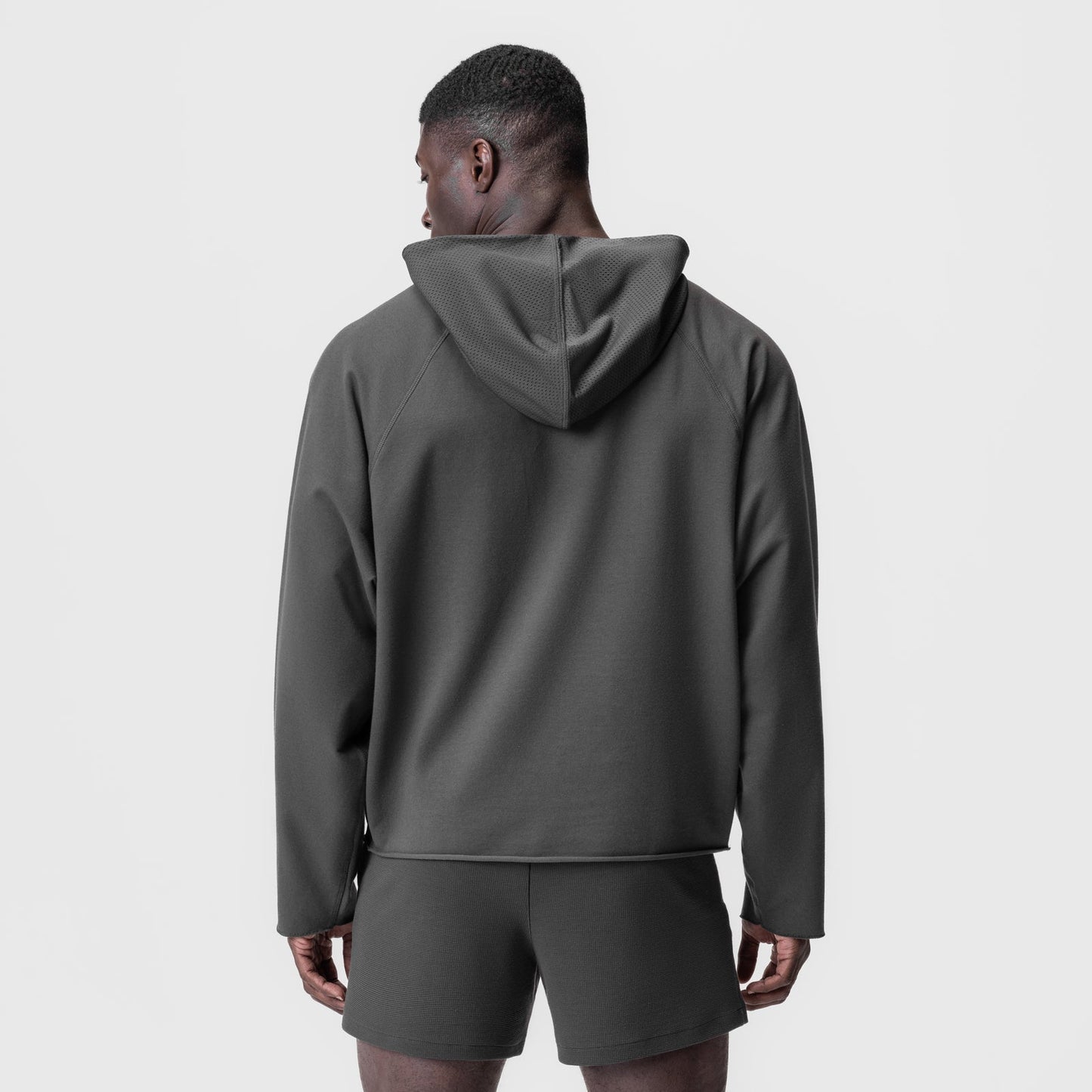 0958. Micro-Terry Raw Hem Hoodie Space Grey | ASRV Online