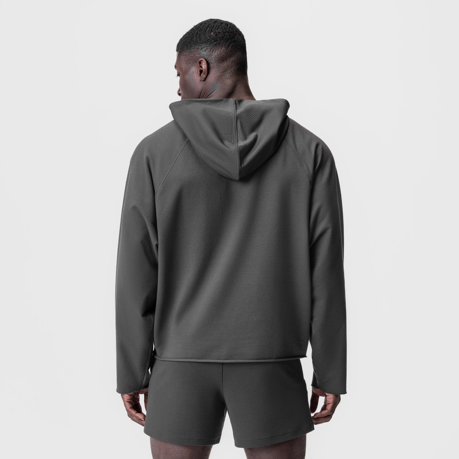 0958. Micro-Terry Raw Hem Hoodie Space Grey | ASRV Online