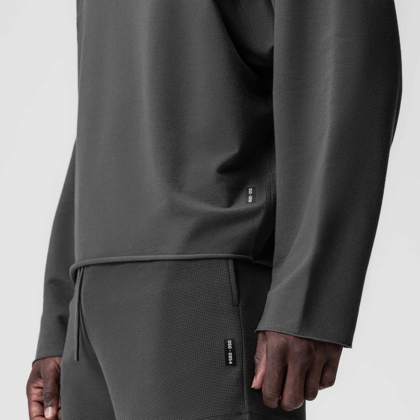 0958. Micro-Terry Raw Hem Hoodie Space Grey | ASRV Online