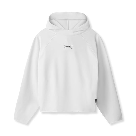 0958. Micro-Terry Raw Hem Hoodie White | ASRV Discount