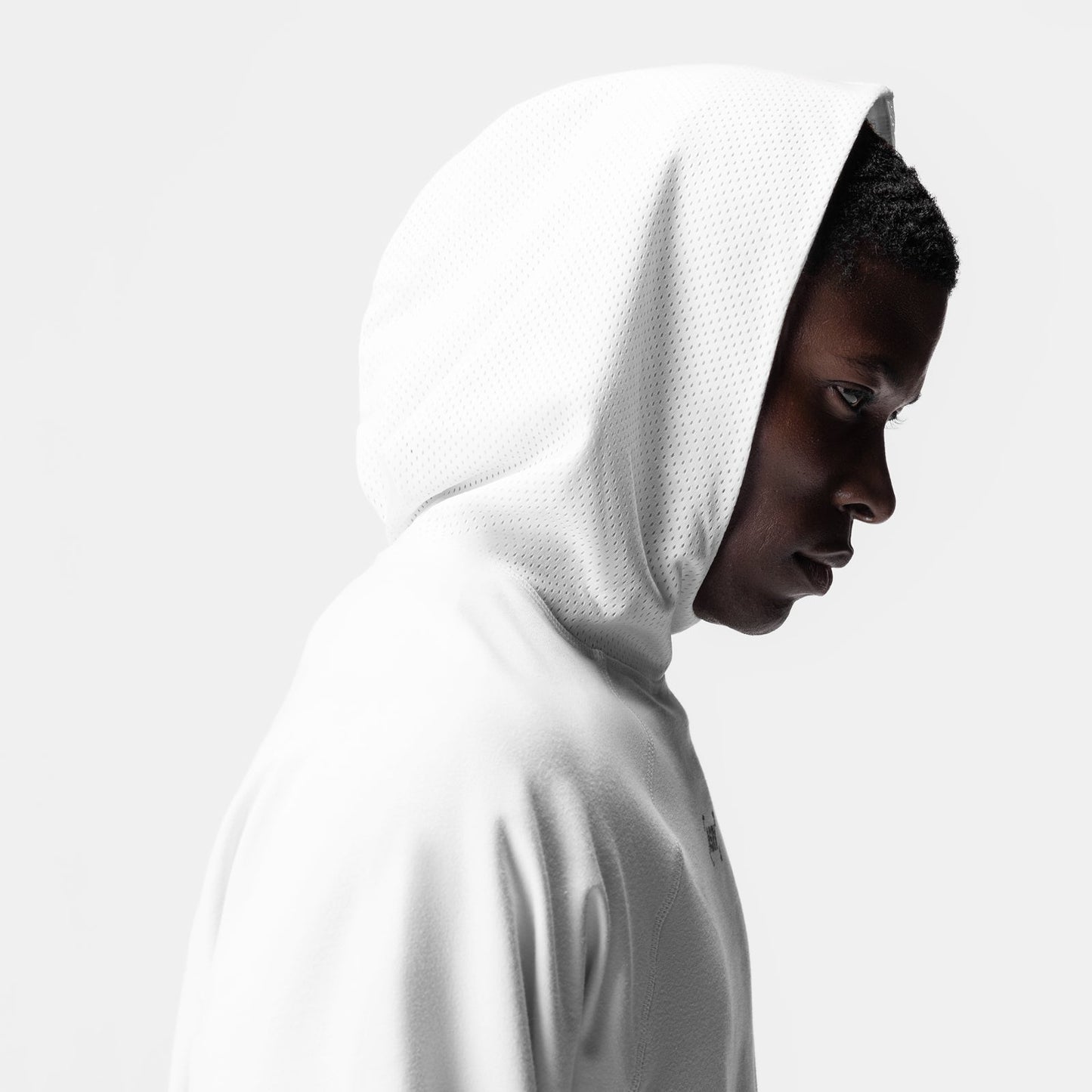 0958. Micro-Terry Raw Hem Hoodie White | ASRV Discount