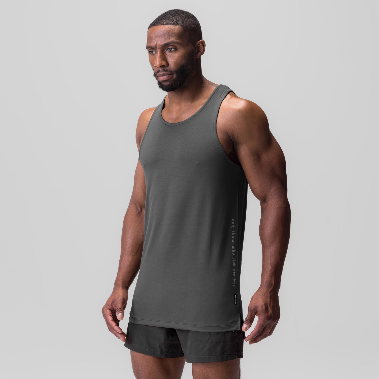 0835. 3D-Lite® 2.0 Drop Hem Tank Space Grey "OTWR" | ASRV sale