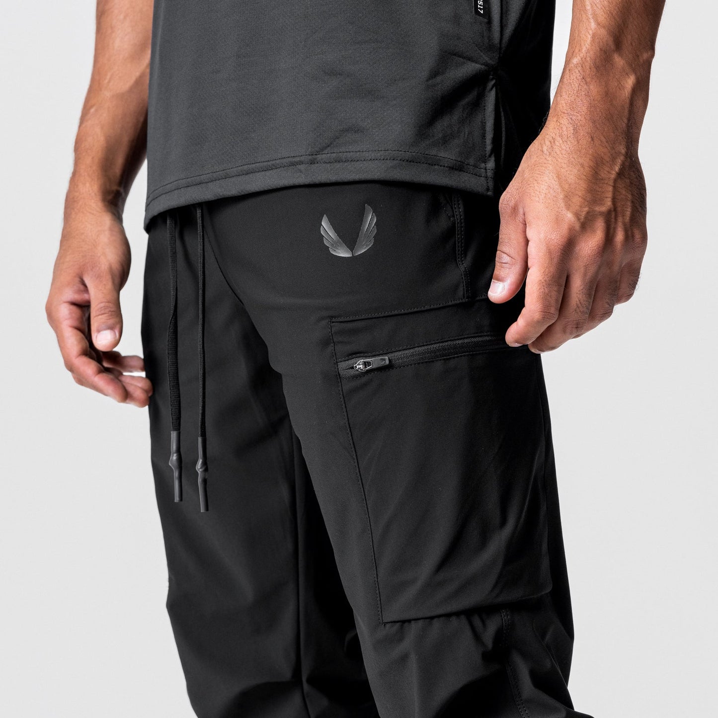 0827. Tetra-Lite® Inlay Pocket High Rib Jogger Black | ASRV for sale