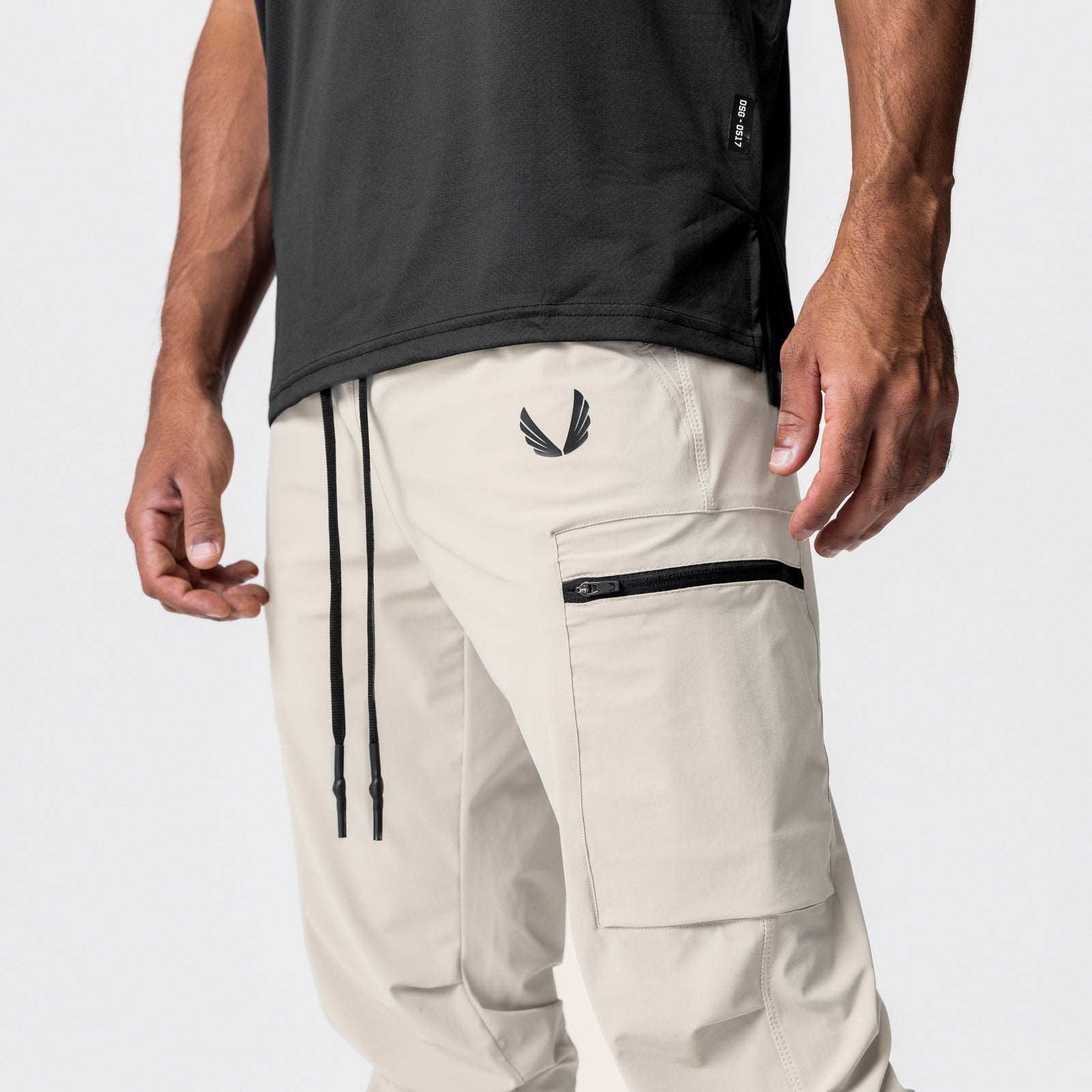 0698. Tetra-Lite® Inlay Pocket High Rib Jogger Sand Smoke | ASRV for sale