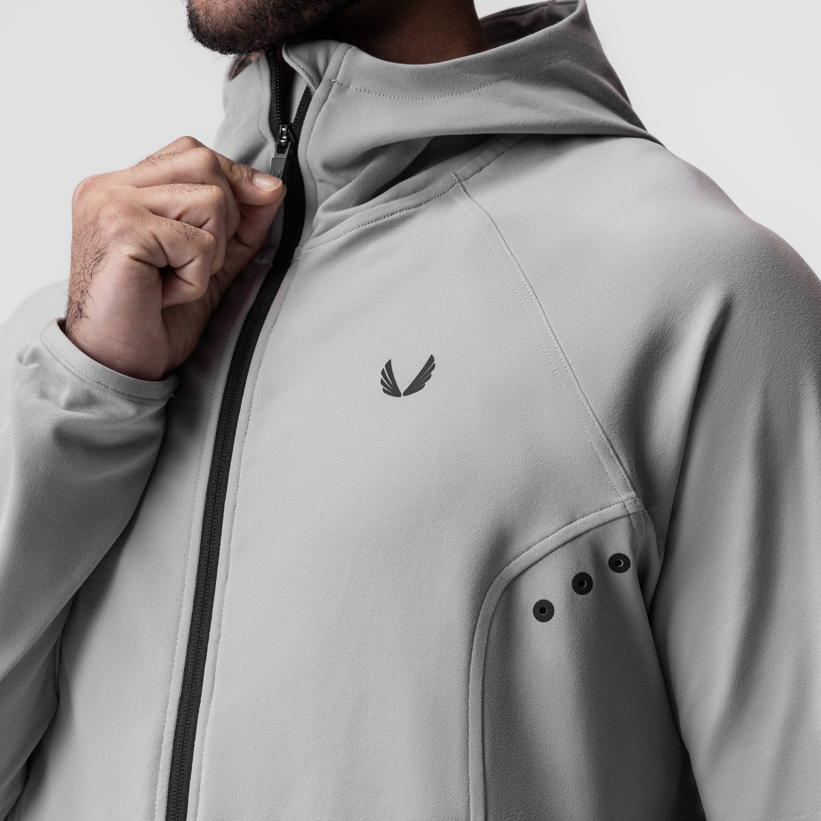 0943. Performance Fleece Zip Hoodie Slate Grey | ASRV on sale