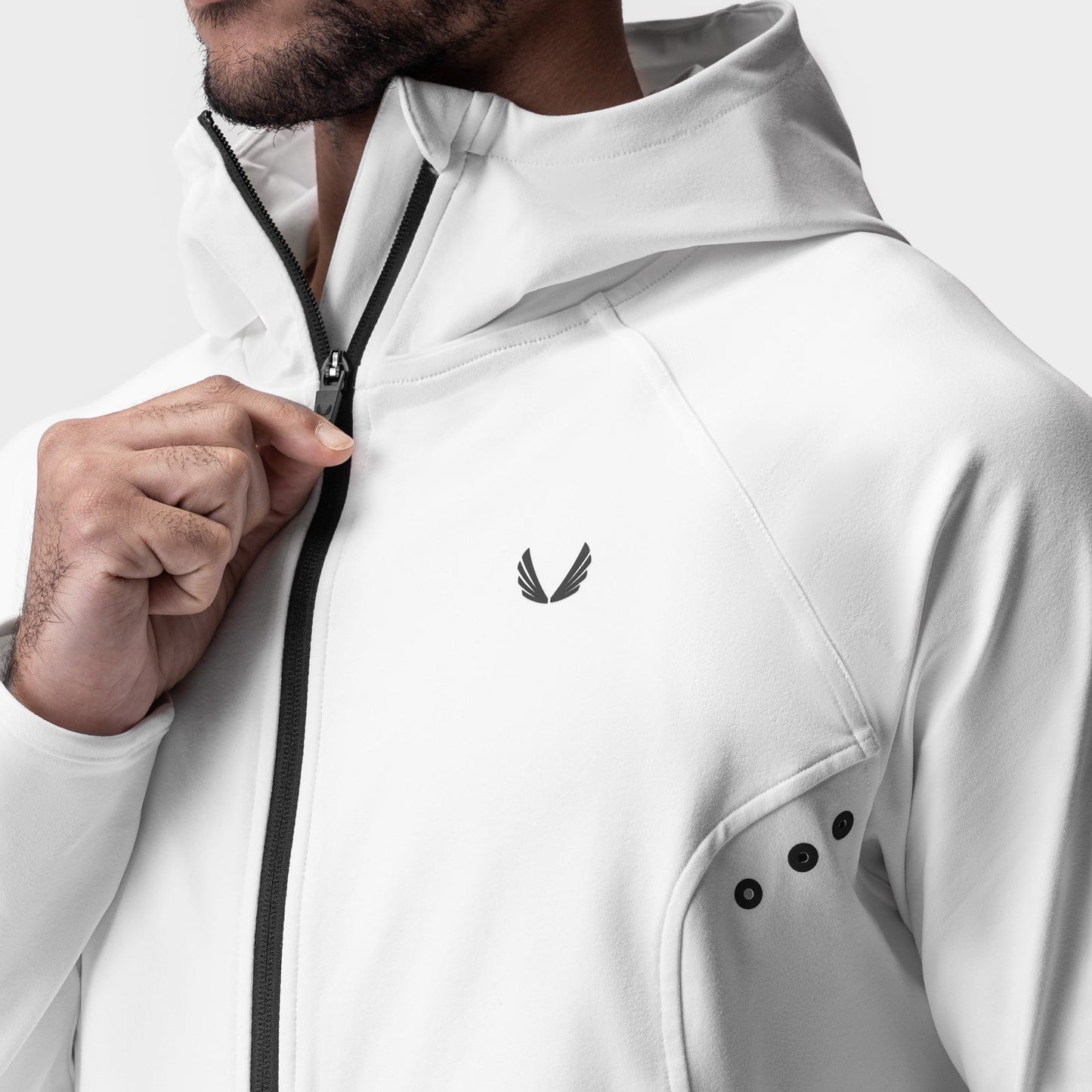 0943. Performance Fleece Zip Hoodie White | ASRV for sale