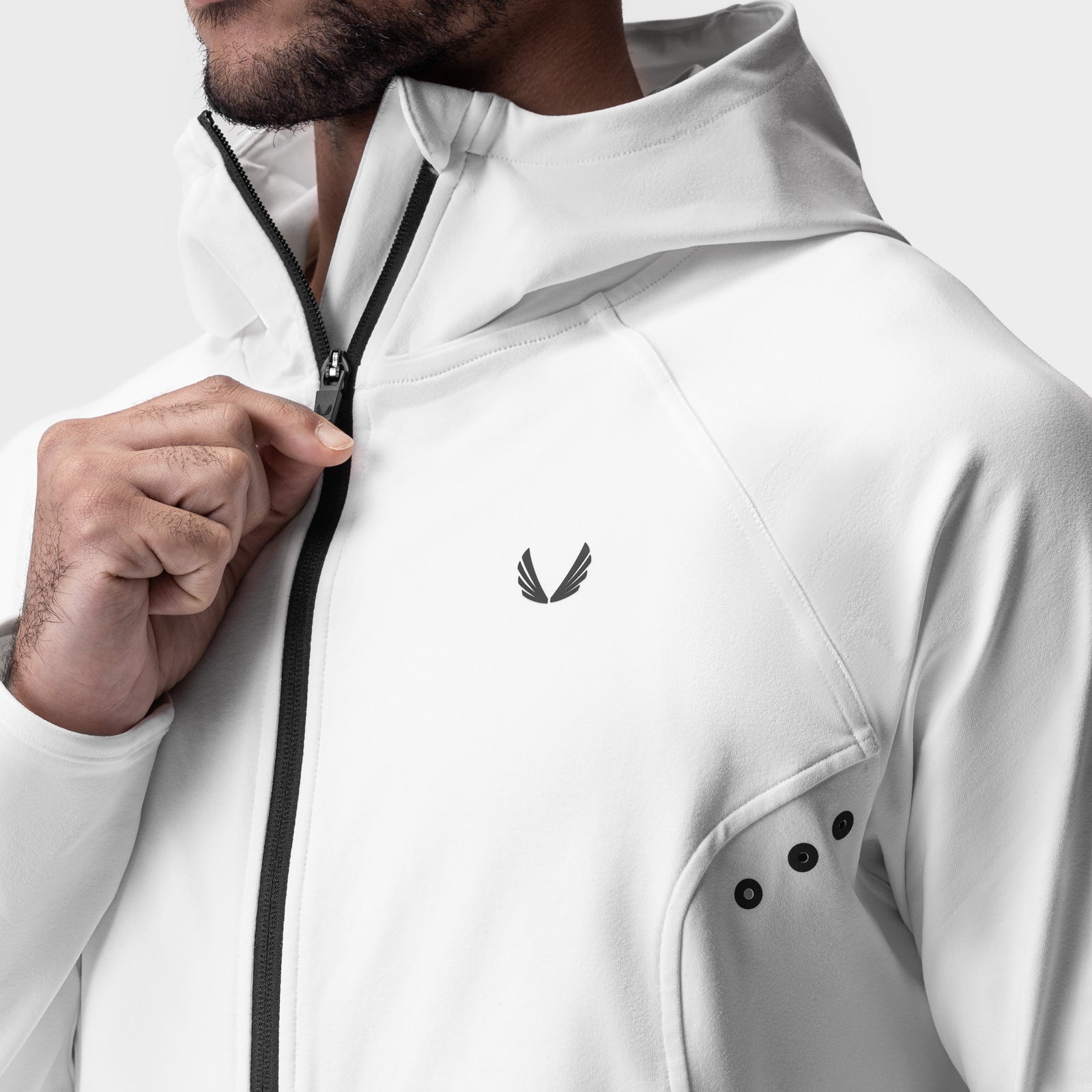 0943. Performance Fleece Zip Hoodie White | ASRV for sale