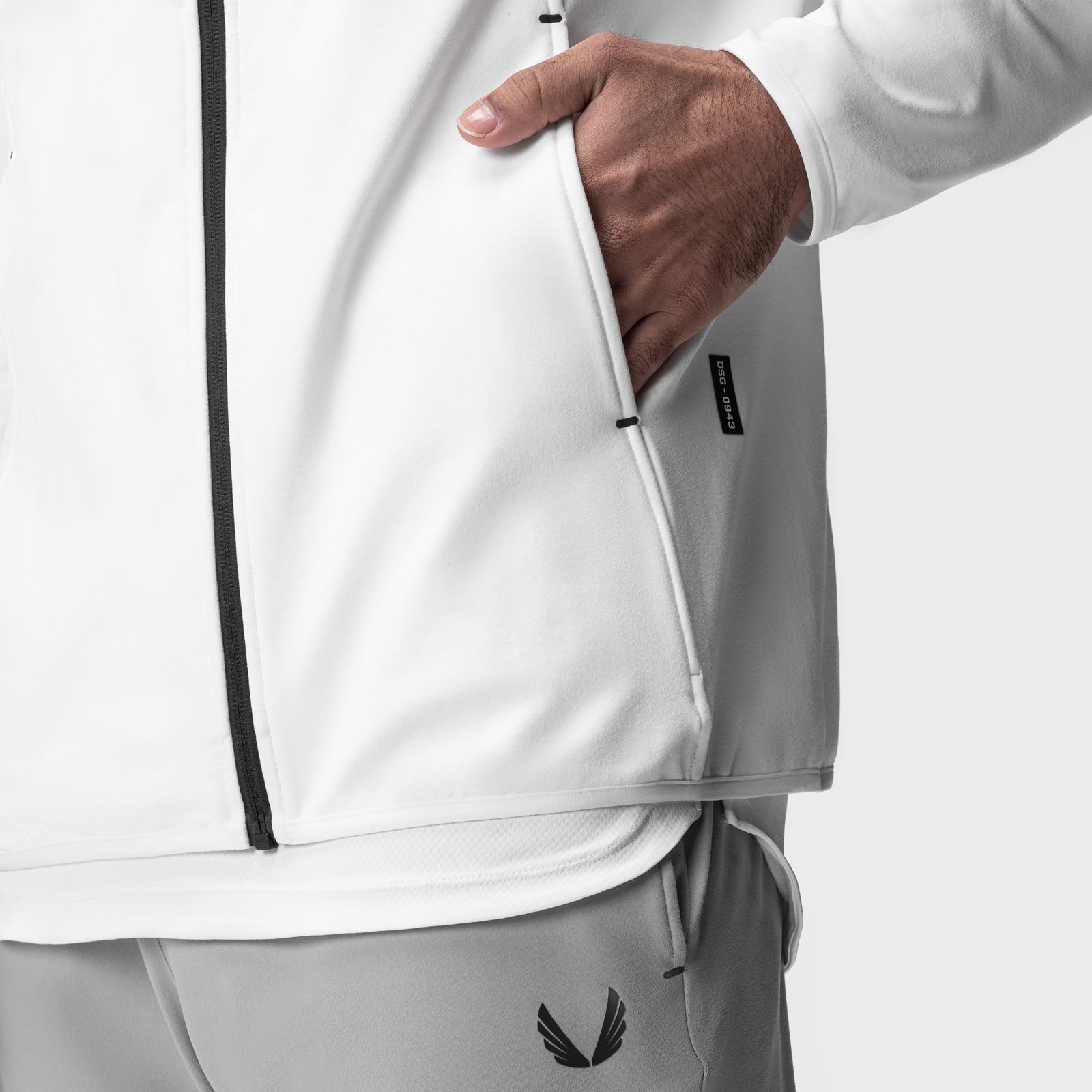 0943. Performance Fleece Zip Hoodie White | ASRV for sale