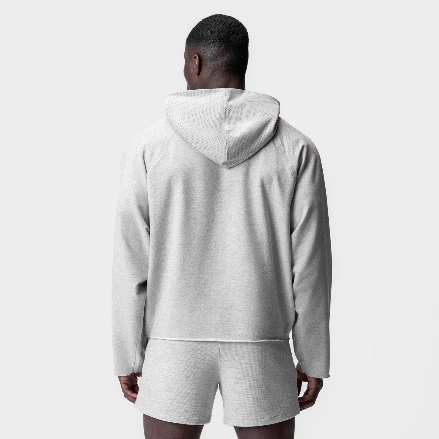 0958. Micro-Terry Raw Hem Hoodie Heather Grey | ASRV discount
