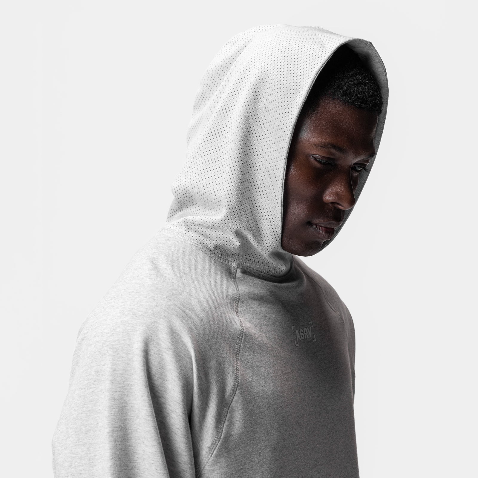 0958. Micro-Terry Raw Hem Hoodie Heather Grey | ASRV discount