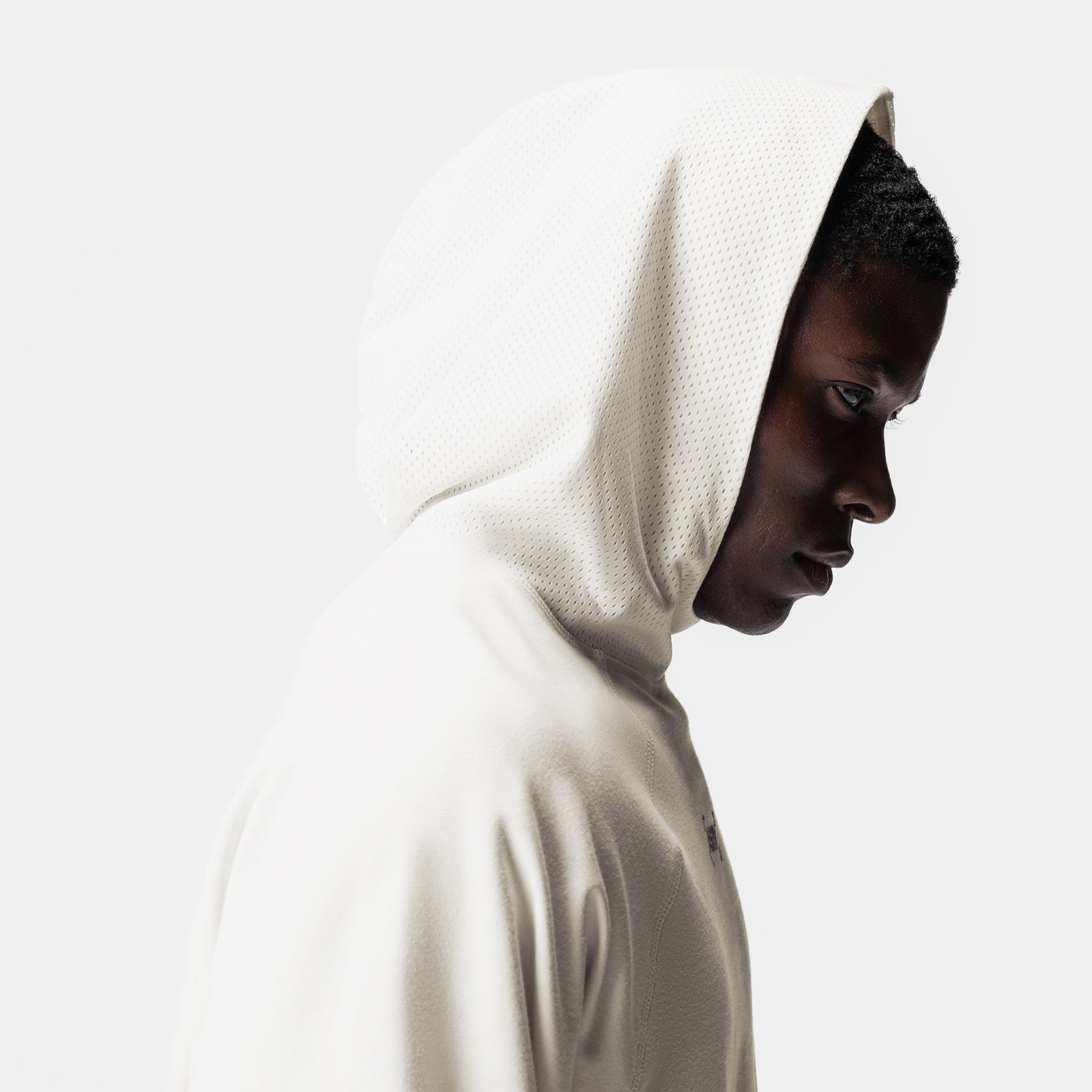 0958. Micro-Terry Raw Hem Hoodie Cream | ASRV Online