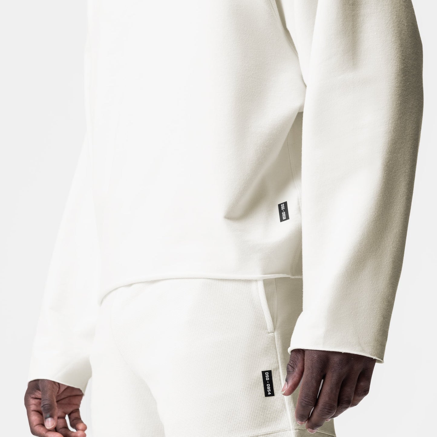 0958. Micro-Terry Raw Hem Hoodie Cream | ASRV Online