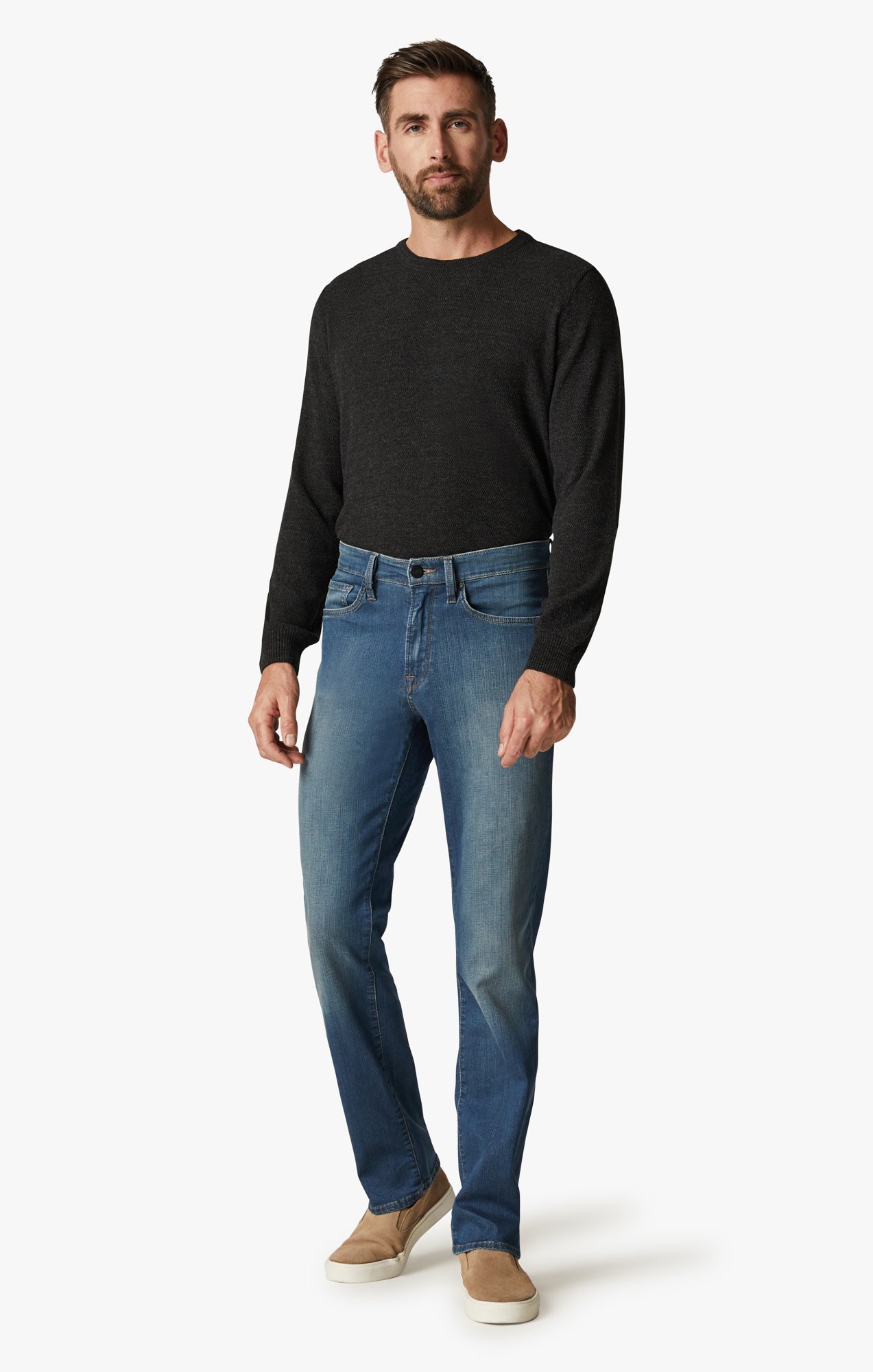 34 Heritage Charisma High Rise Straight Jeans in Mid Cashmere