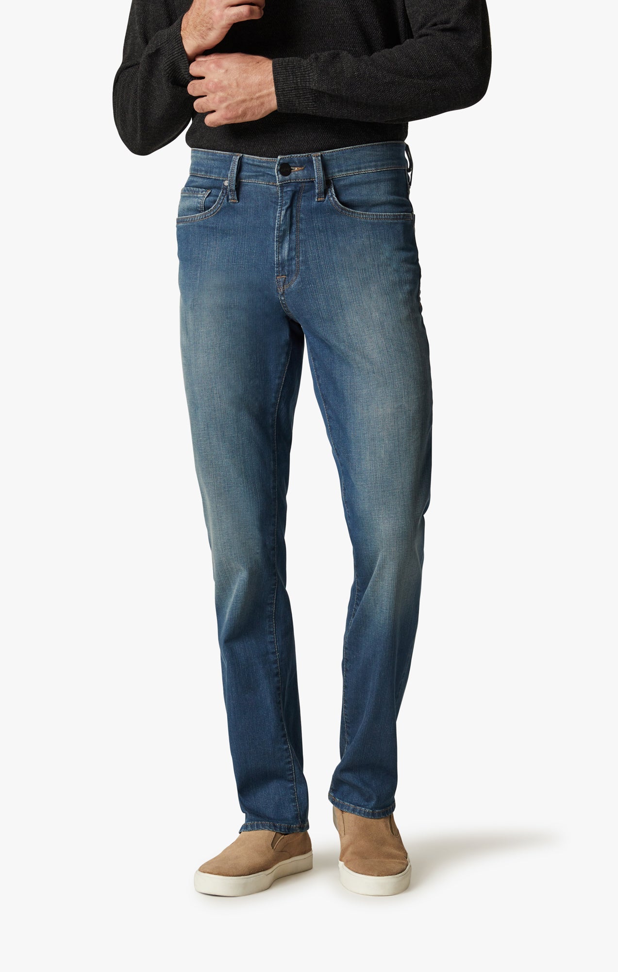 34 Heritage Charisma High Rise Straight Jeans in Mid Cashmere