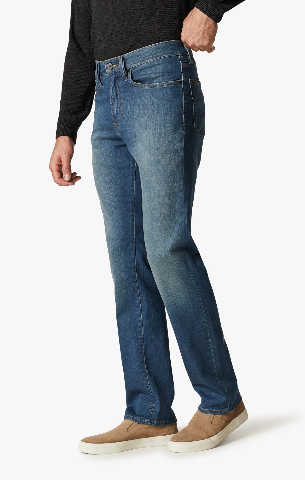 34 Heritage Charisma High Rise Straight Jeans in Mid Cashmere