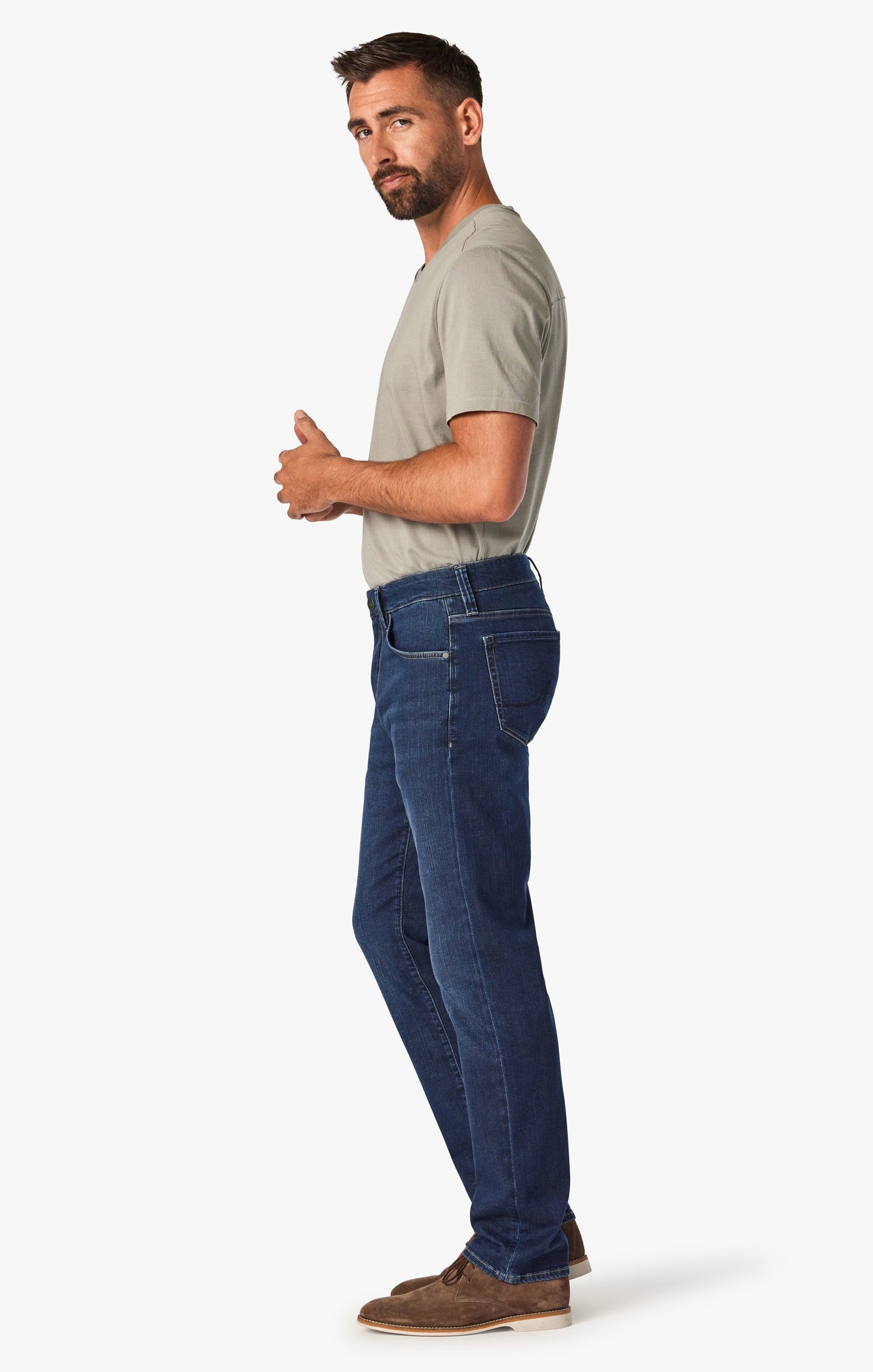 34 Heritage 34 Heritage Charisma Relaxed Straight Leg Jeans In Dark Brushed Soft Denim