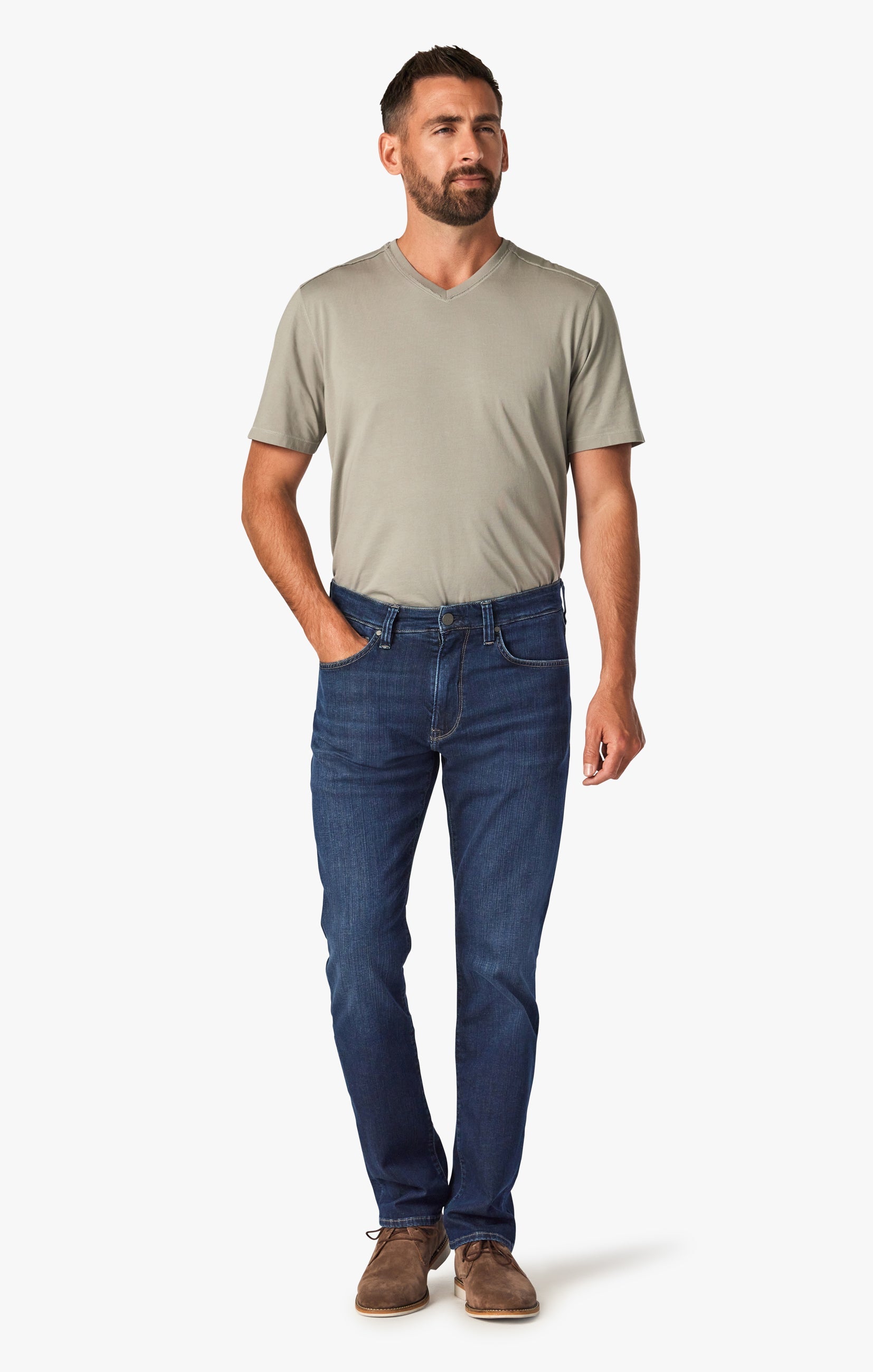 34 Heritage 34 Heritage Charisma Relaxed Straight Leg Jeans In Dark Brushed Soft Denim