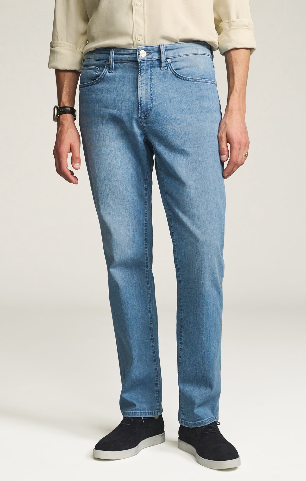 34 Heritage Charisma Relaxed Straight Jeans in Mid Blue Kona