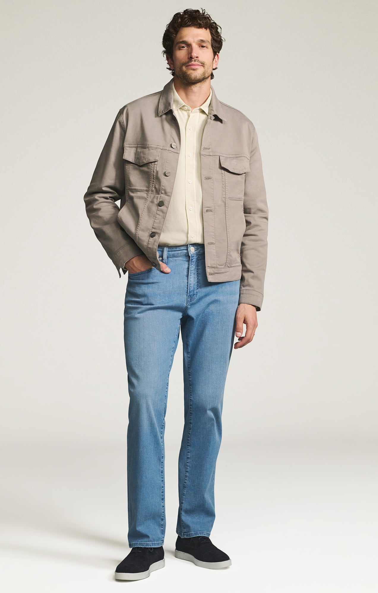 34 Heritage Charisma Relaxed Straight Jeans in Mid Blue Kona