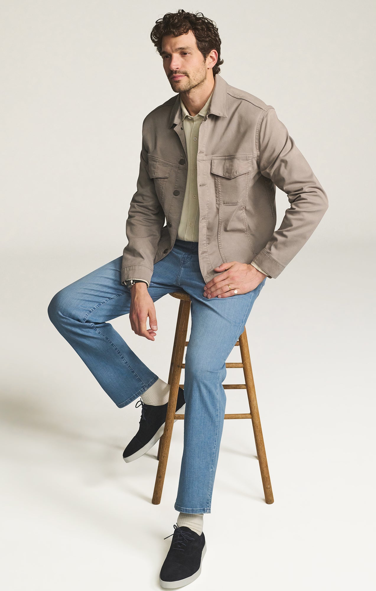 34 Heritage Charisma Relaxed Straight Jeans in Mid Blue Kona