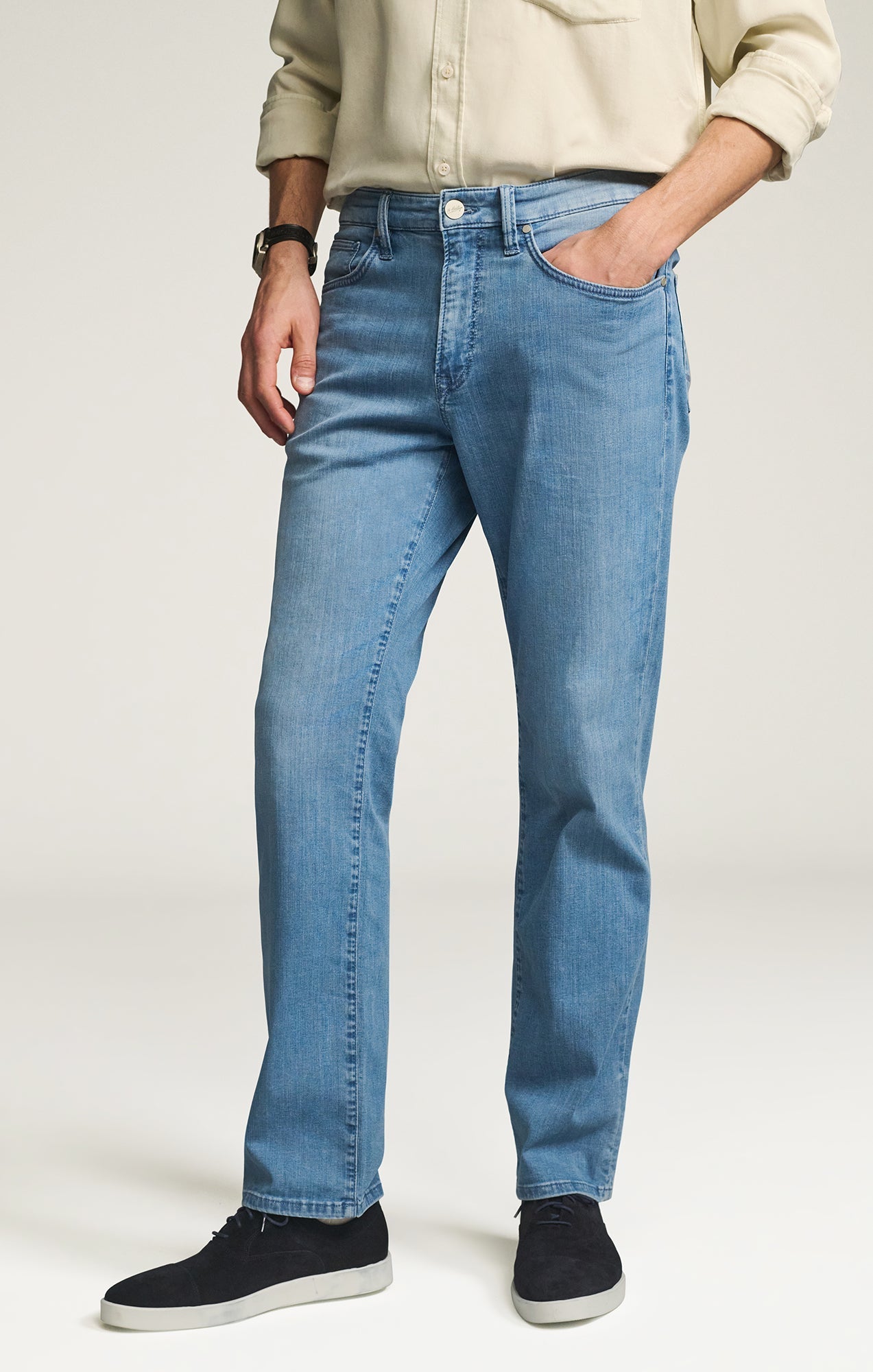 34 Heritage Charisma Relaxed Straight Jeans in Mid Blue Kona