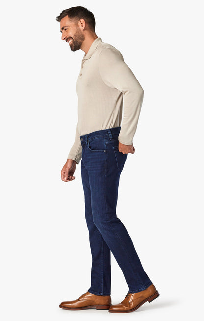34 Heritage 34 Heritage Courage Mid-Rise, Straight Leg Jeans In Dark Midnight Brushed Urban