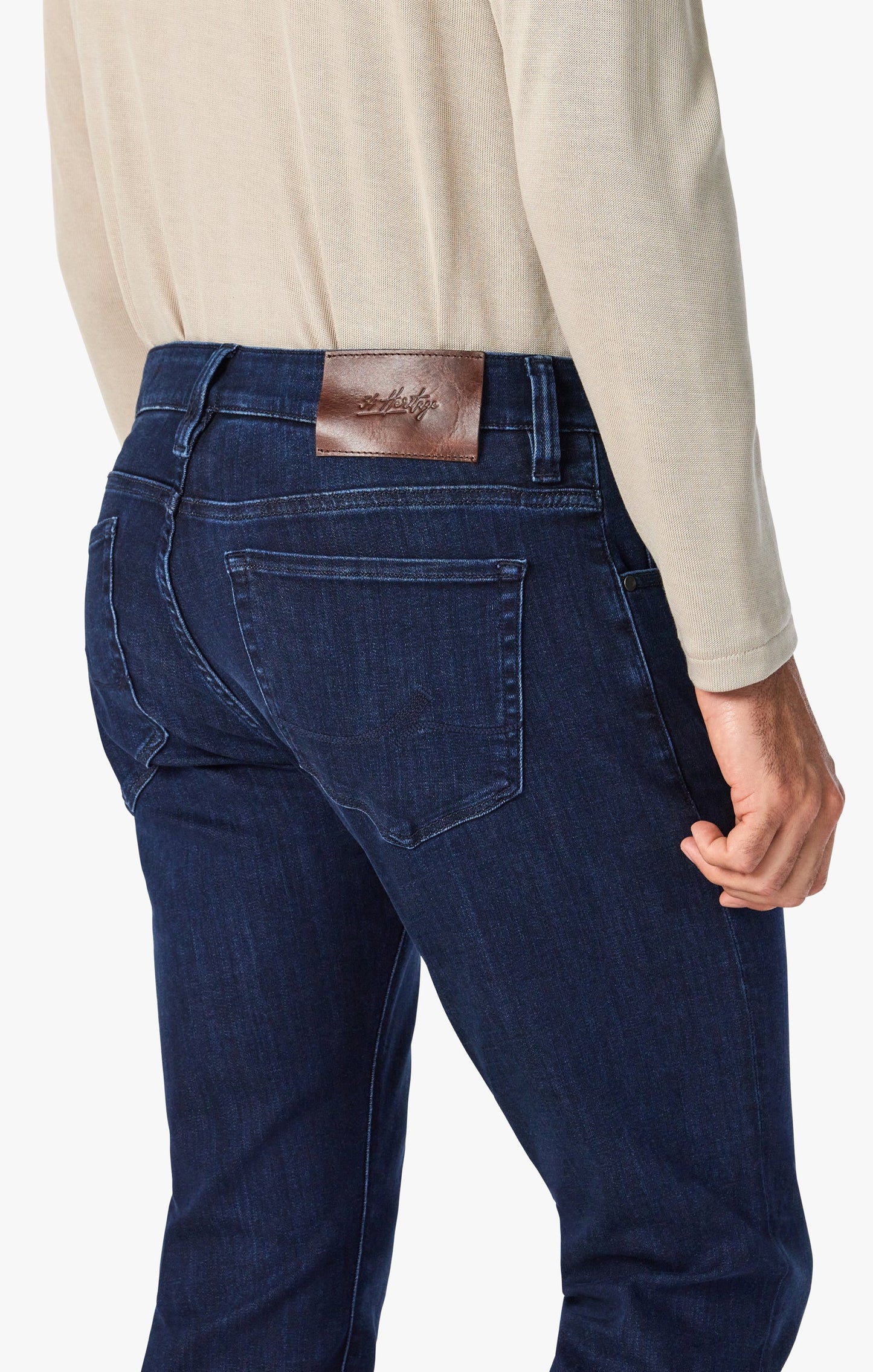 34 Heritage 34 Heritage Courage Mid-Rise, Straight Leg Jeans In Dark Midnight Brushed Urban