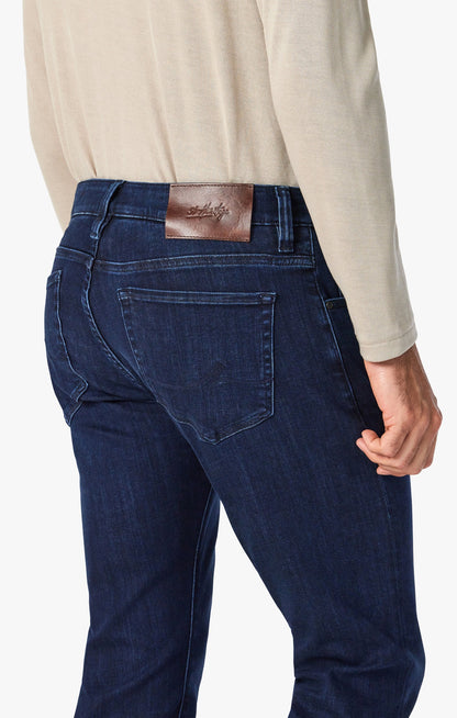 34 Heritage 34 Heritage Courage Mid-Rise, Straight Leg Jeans In Dark Midnight Brushed Urban