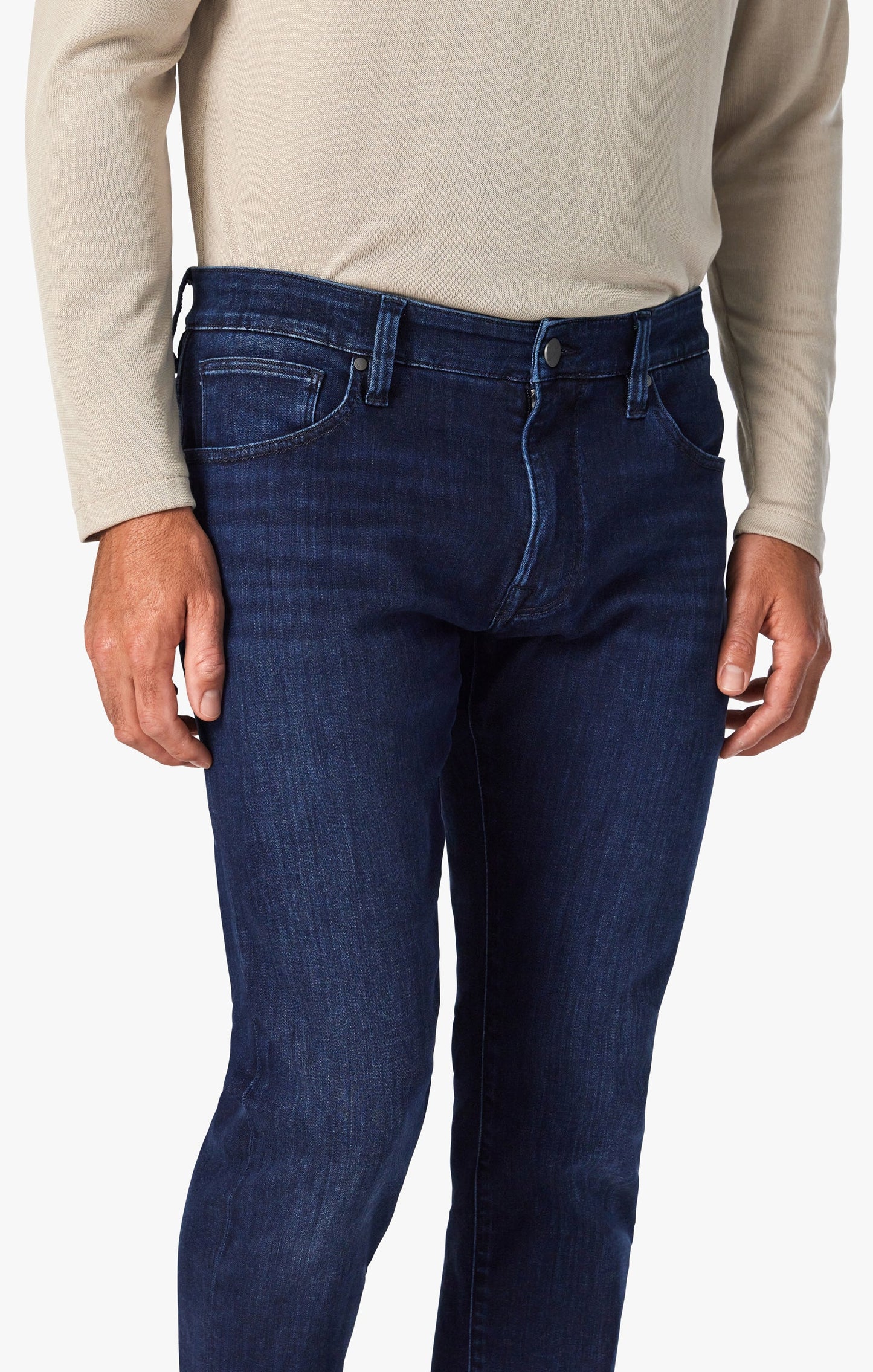 34 Heritage 34 Heritage Courage Mid-Rise, Straight Leg Jeans In Dark Midnight Brushed Urban