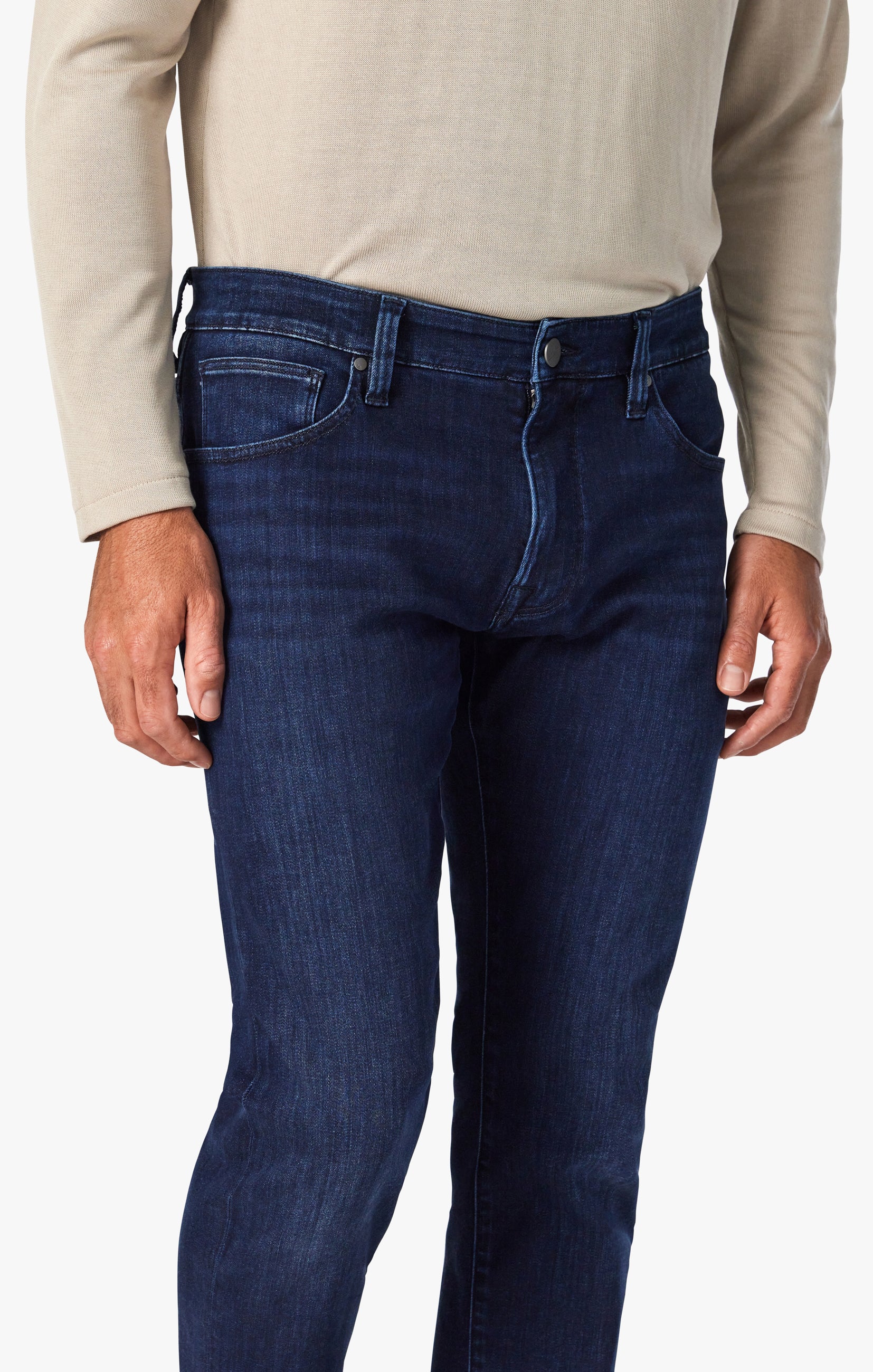 34 Heritage 34 Heritage Courage Mid-Rise, Straight Leg Jeans In Dark Midnight Brushed Urban