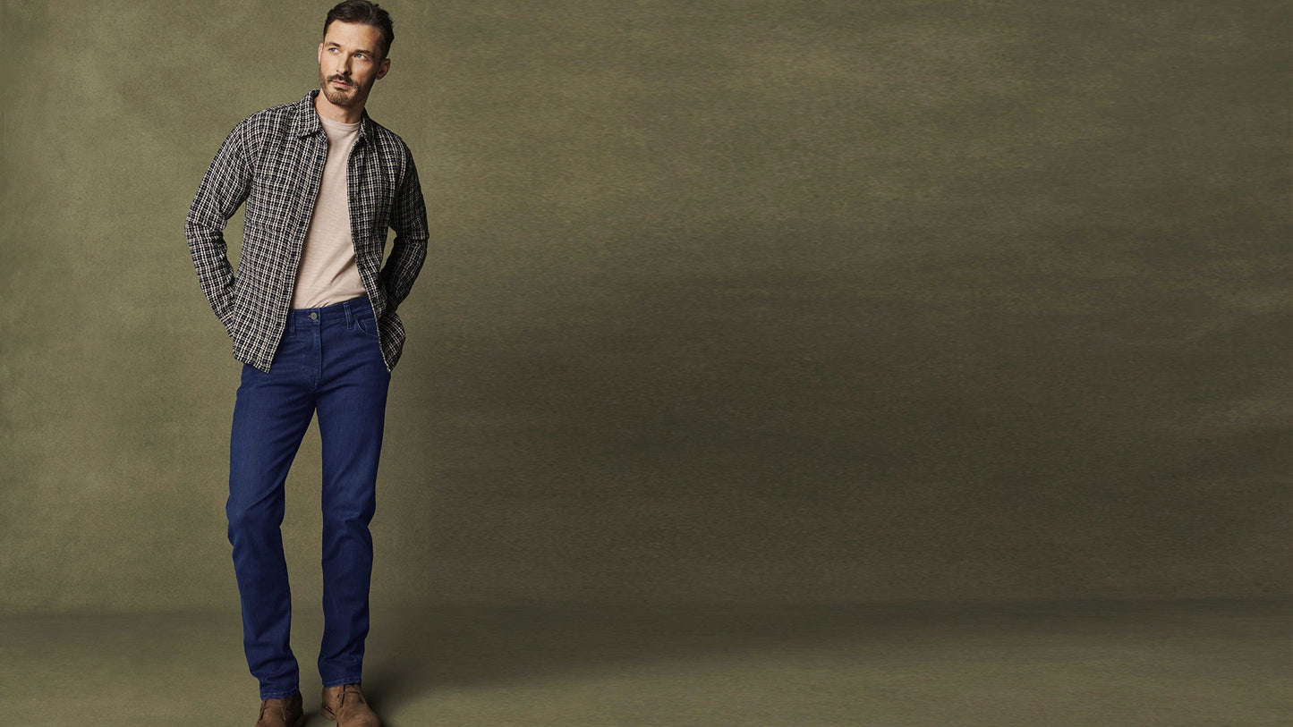 34 Heritage 34 Heritage Courage Mid-Rise, Straight Leg Jeans In Dark Midnight Brushed Urban