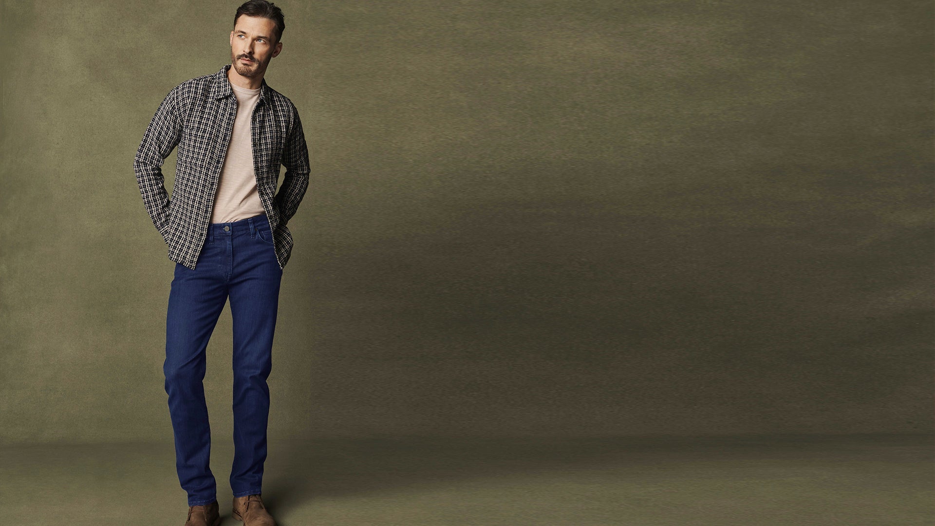 34 Heritage 34 Heritage Courage Mid-Rise, Straight Leg Jeans In Dark Midnight Brushed Urban